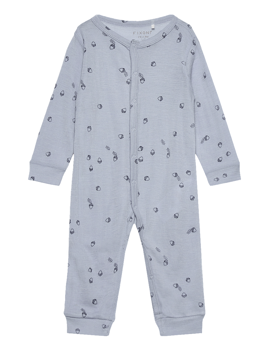 Fixoni - Jumpsuit - baselayer til baby - blue fog - 0