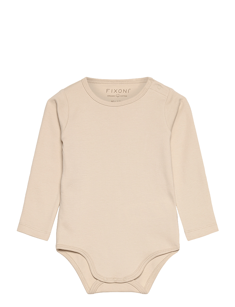 Fixoni - Body LS Solid - pikkade varrukatega bodid - oatmeal - 0