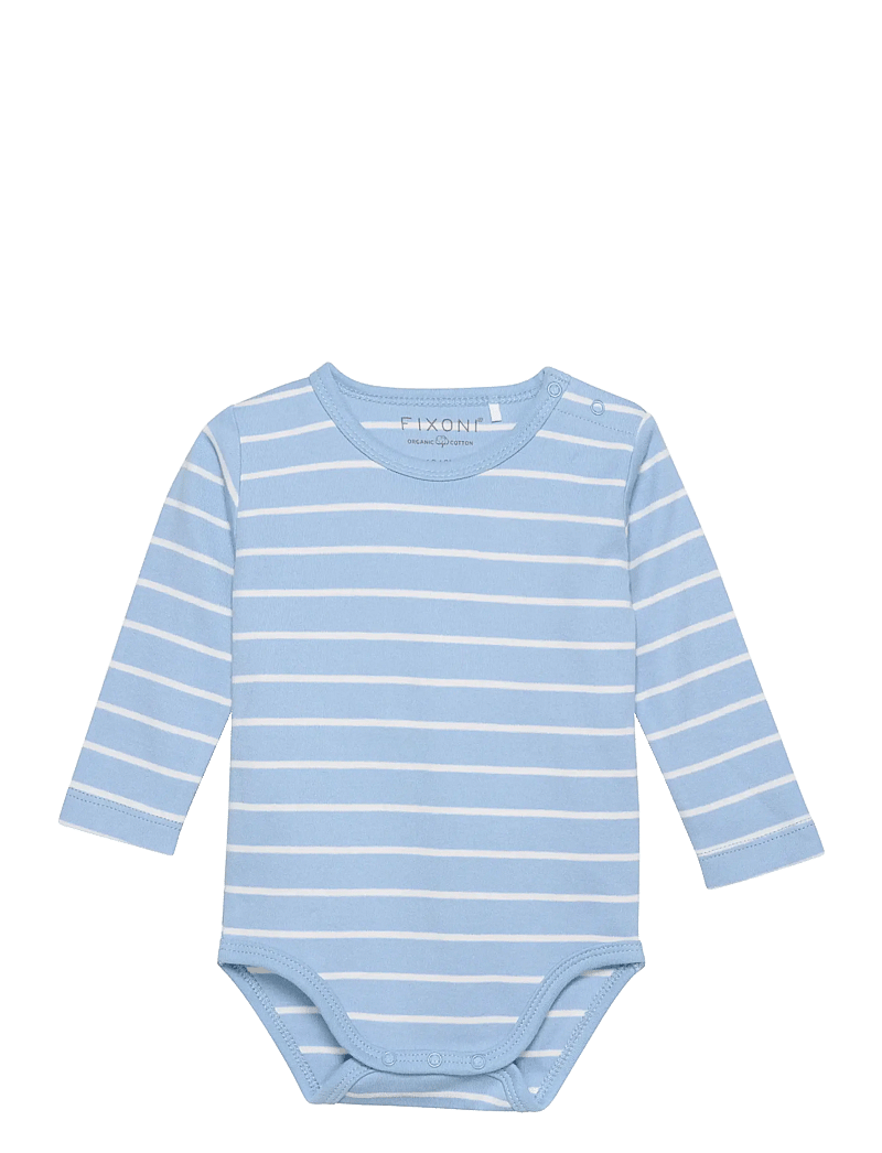 Fixoni - Body LS w. YD stripe - langärmelige bodys - ashley blue - 0