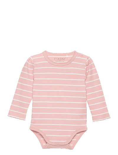 Fixoni Body LS w. YD stripe - Baby 0 bis 2 Jahren - MISTY ROSE / pink/rose
