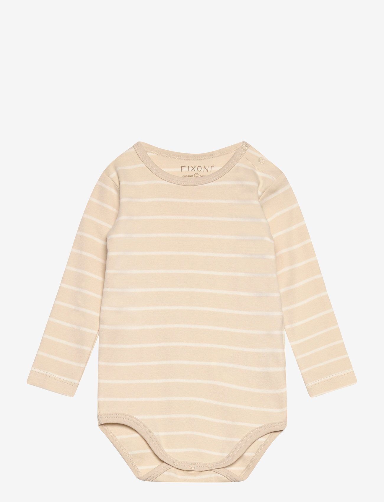 Fixoni - Body LS w. YD stripe - långärmade bodies - oatmeal - 0
