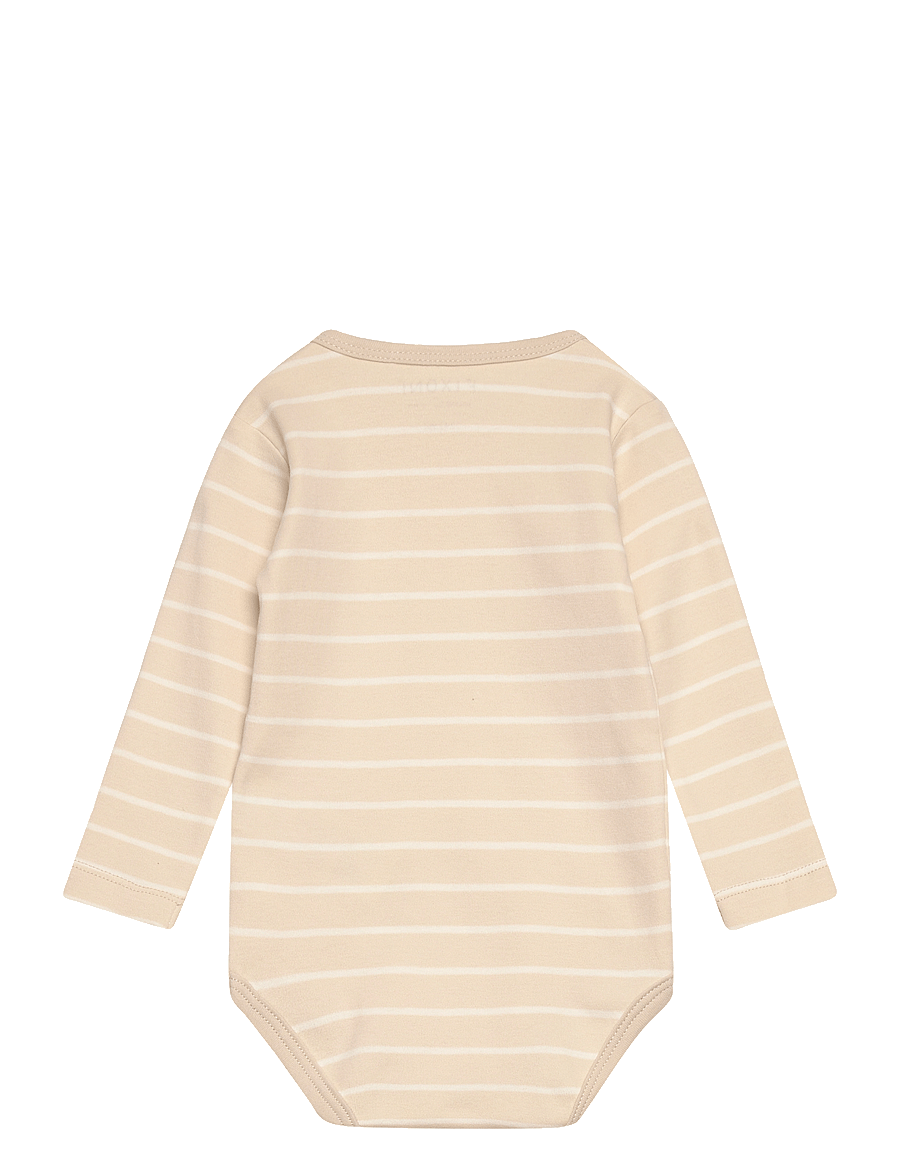 Fixoni - Body LS w. YD stripe - långärmade bodies - oatmeal - 1