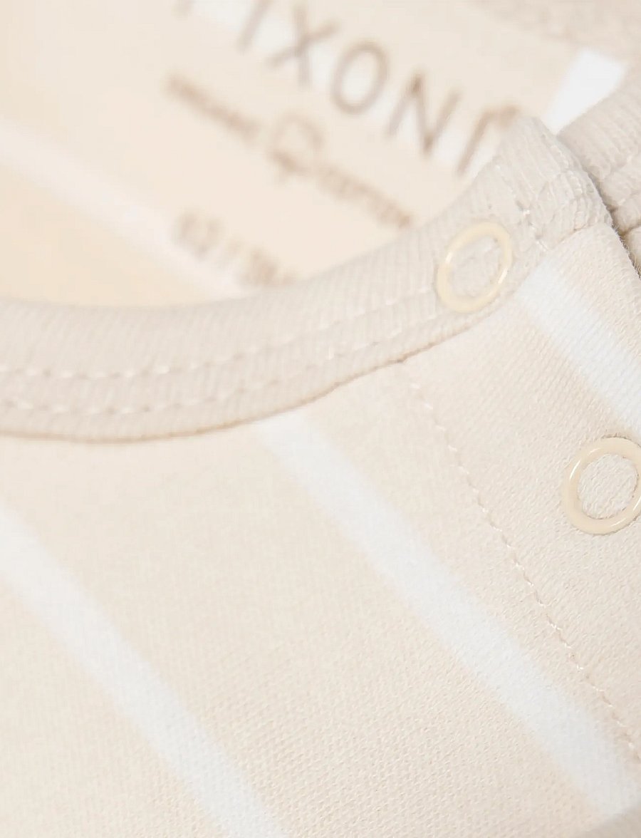 Fixoni - Body LS w. YD stripe - långärmade bodies - oatmeal - 2