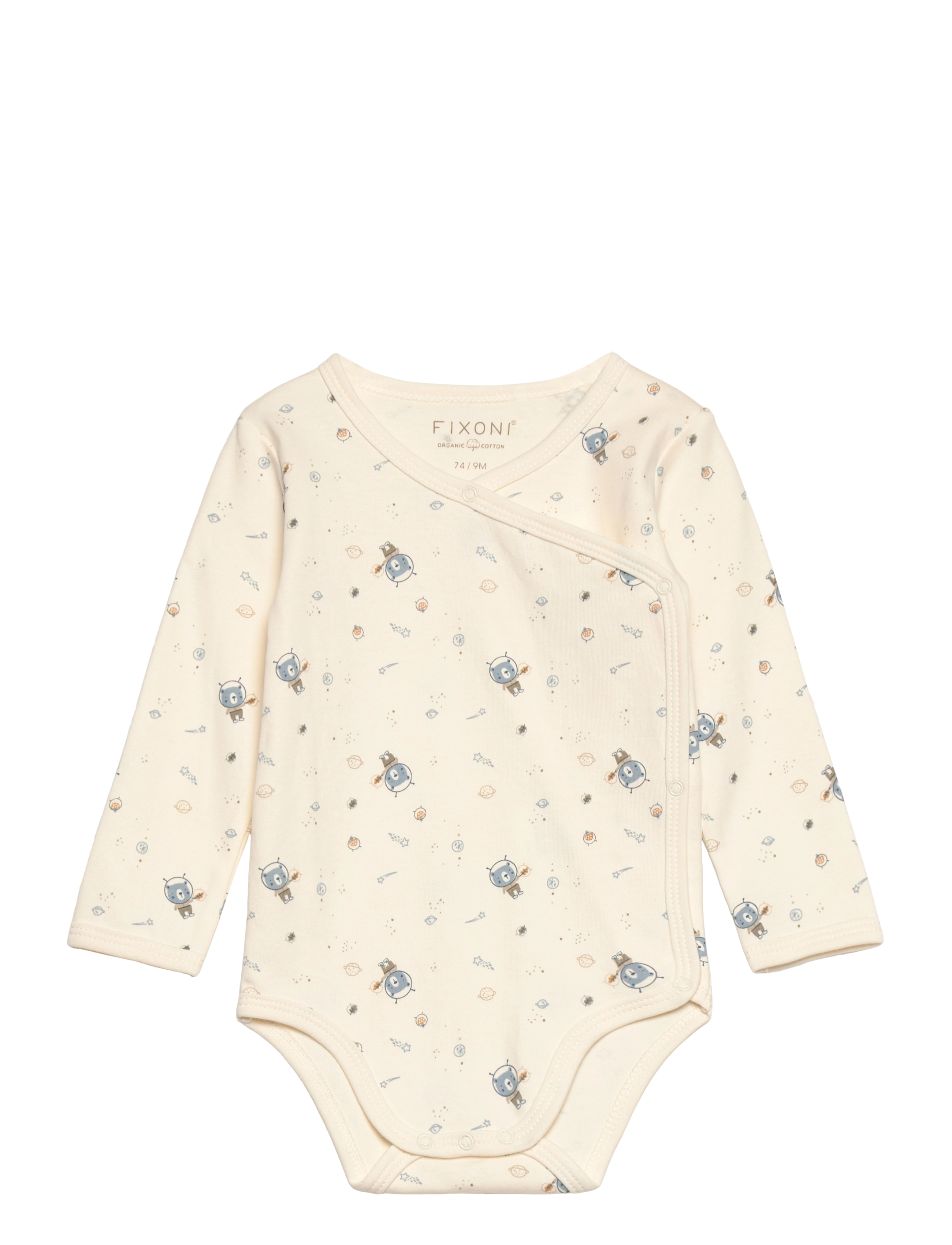 Fixoni Wrap Body Ls W.aop, 50, Bodys, Creme - Kinder