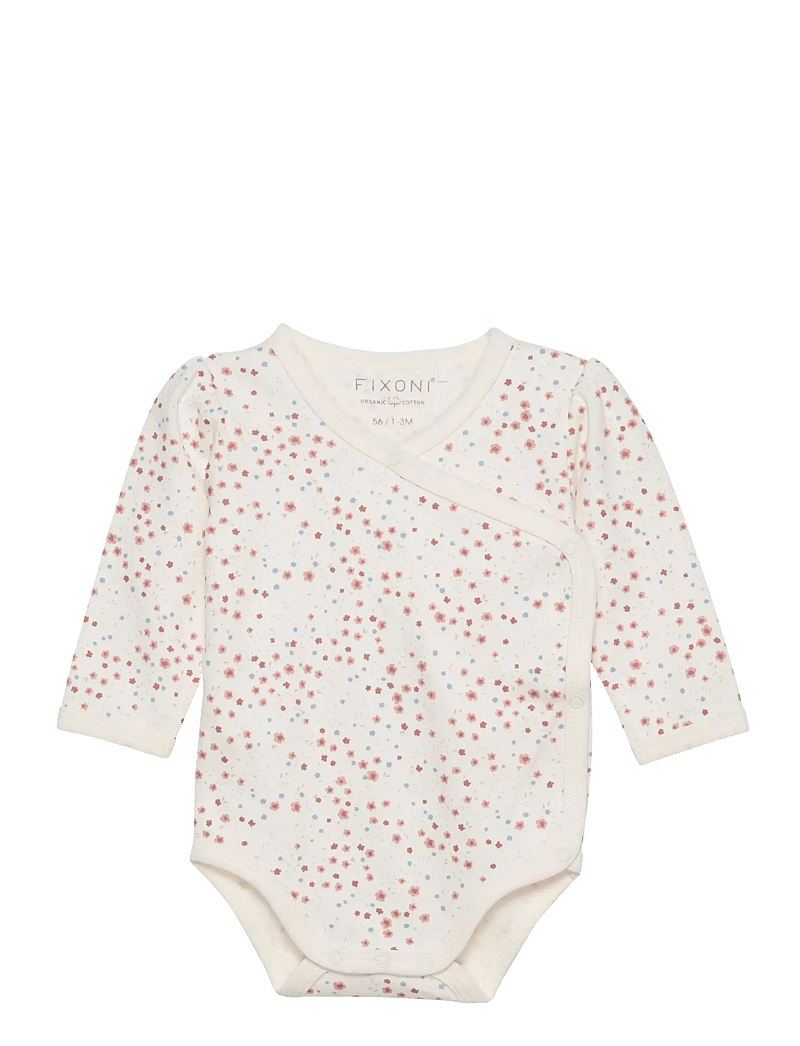 Fixoni - Wrap Body LS w.AOP - bundnar samfellur - misty rose - 0