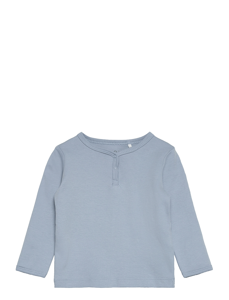 Fixoni - Blouse LS - Solid - long-sleeved t-shirts - ashley blue - 0