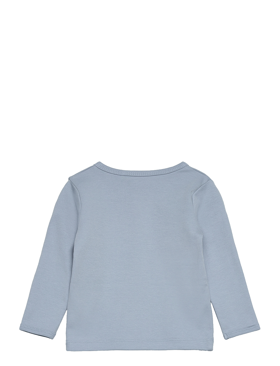 Fixoni - Blouse LS - Solid - long-sleeved t-shirts - ashley blue - 1