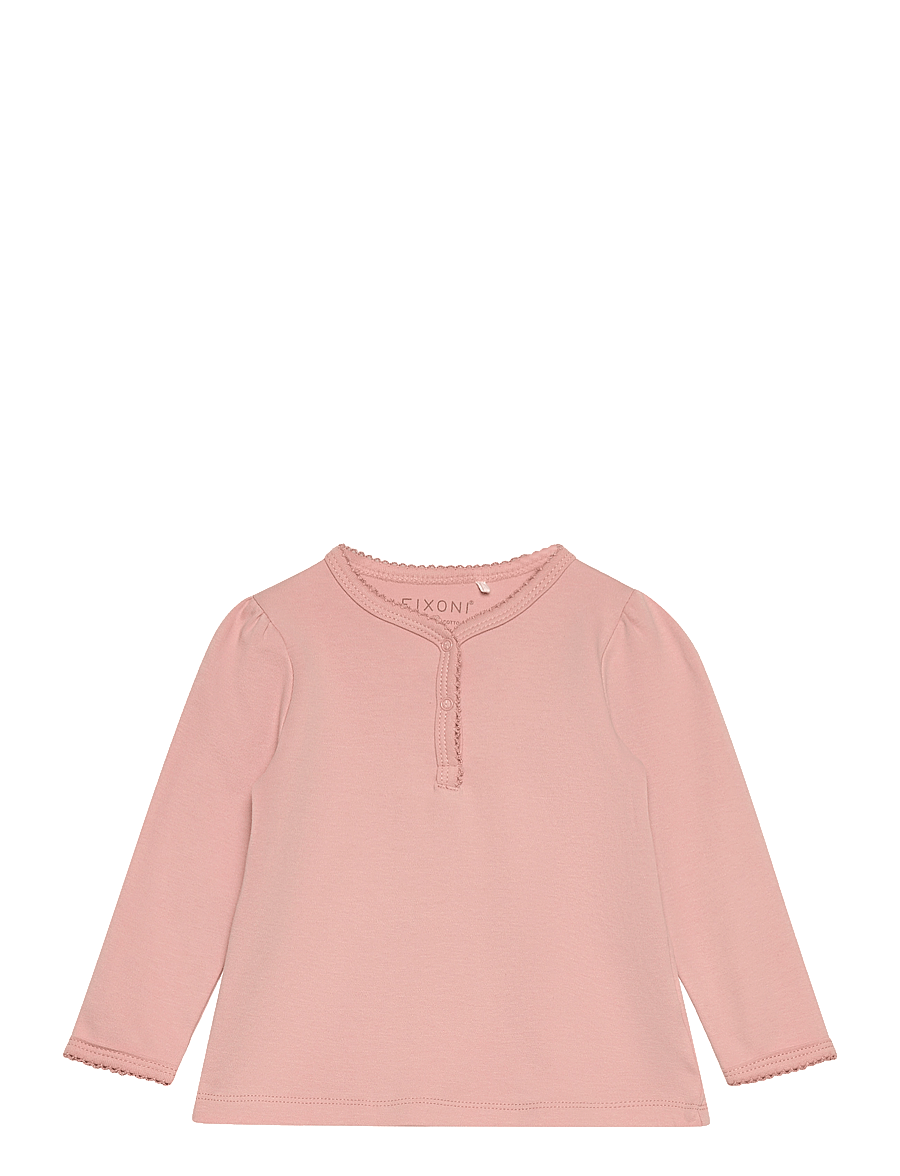 Fixoni - Blouse LS - Solid - langærmede t-shirts - misty rose - 0