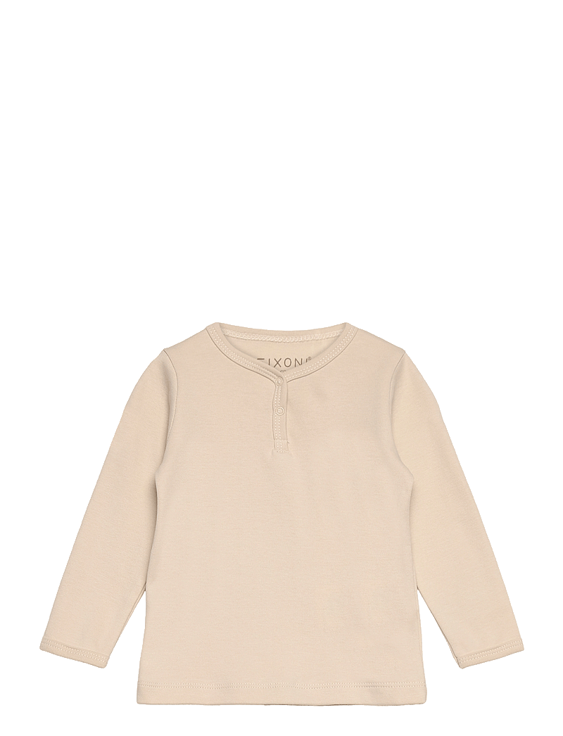 Fixoni - Blouse LS - Solid - langerma t-bolir - oatmeal - 0