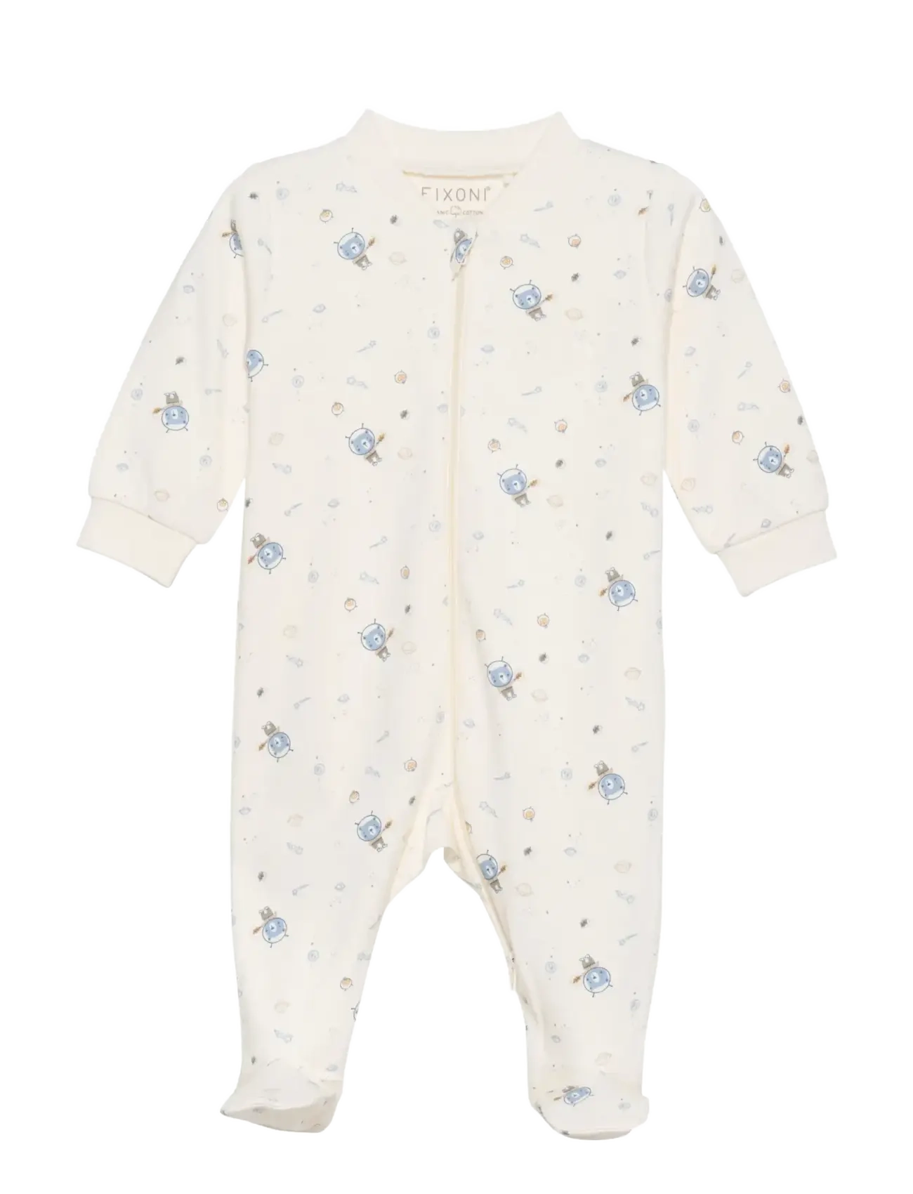 Fixoni Nightsuit w.zipper a. foot - Bekijk alles - ASHLEY BLUE / cream