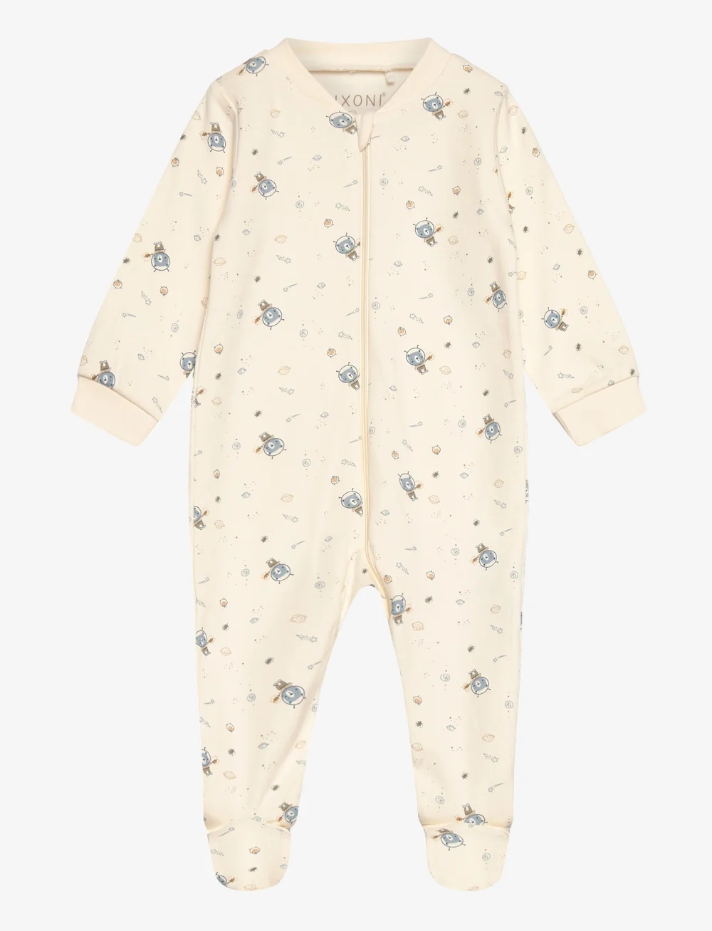 Fixoni - Nightsuit w.zipper a. foot - sleeping overalls - ashley blue - 0