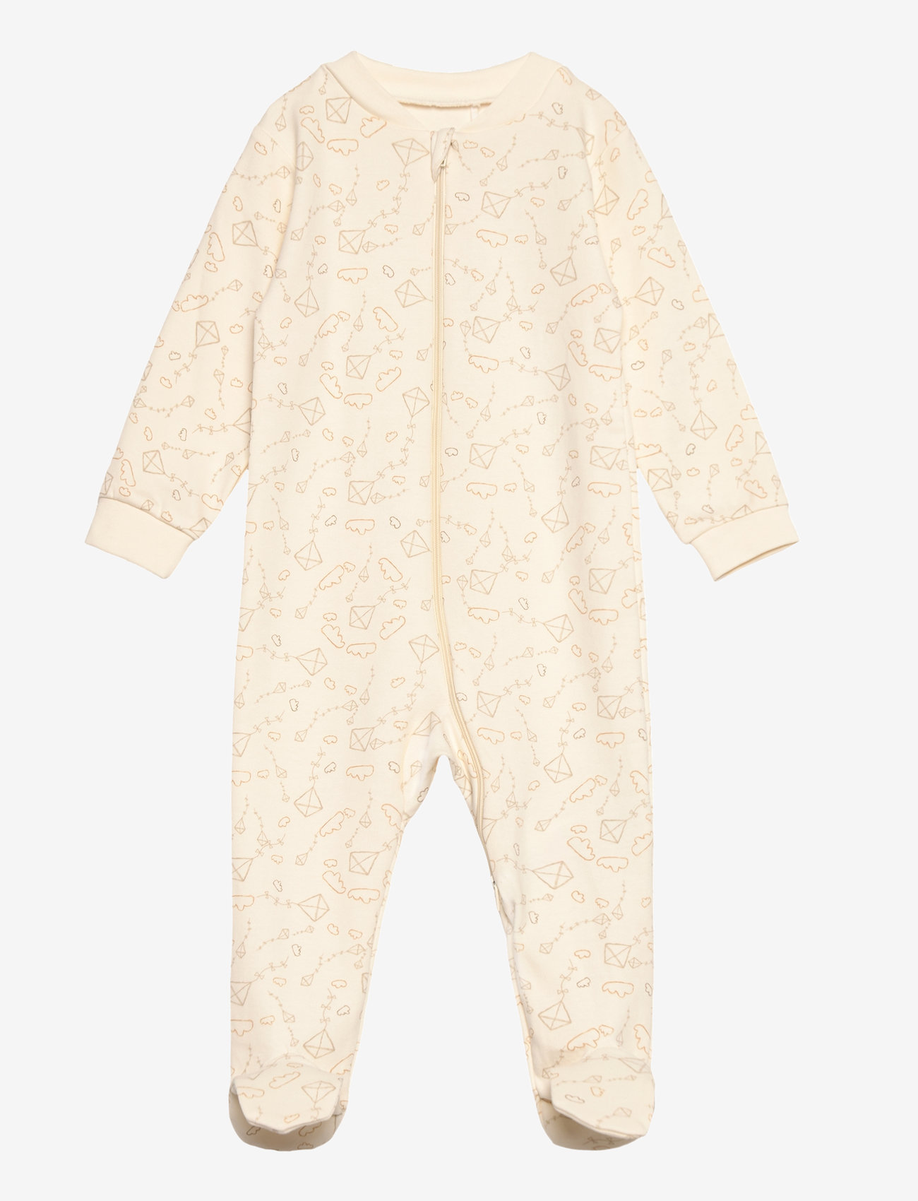 Fixoni - Nightsuit w.zipper a. foot - pajacyki do spania - marshmallow - 0