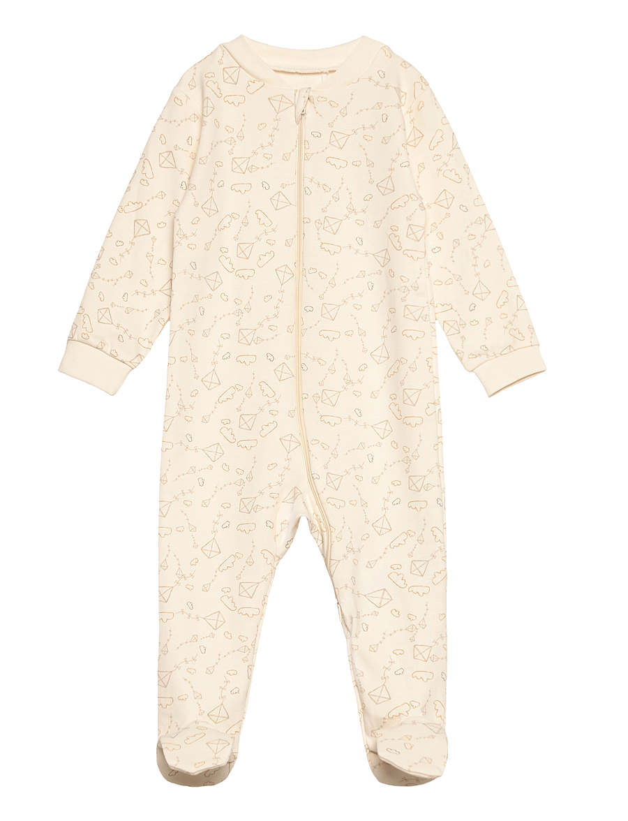 Fixoni - Nightsuit w.zipper a. foot - marshmallow - 0
