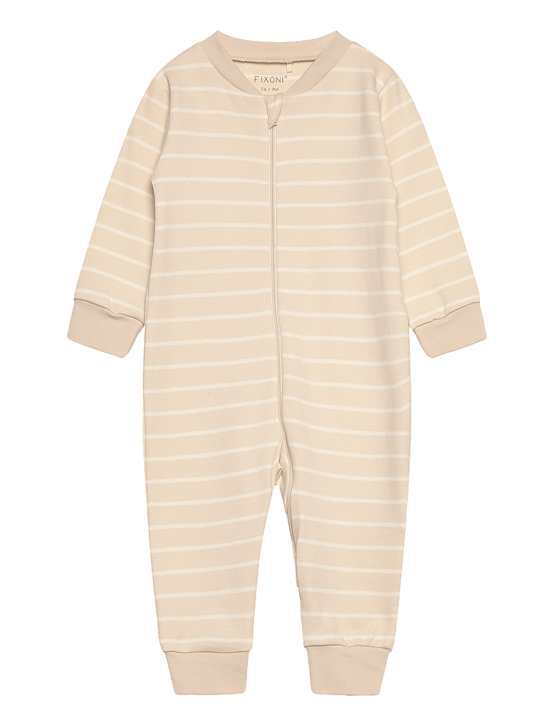 Fixoni - Nightsuit w.zipper - natdragter - oatmeal - 0