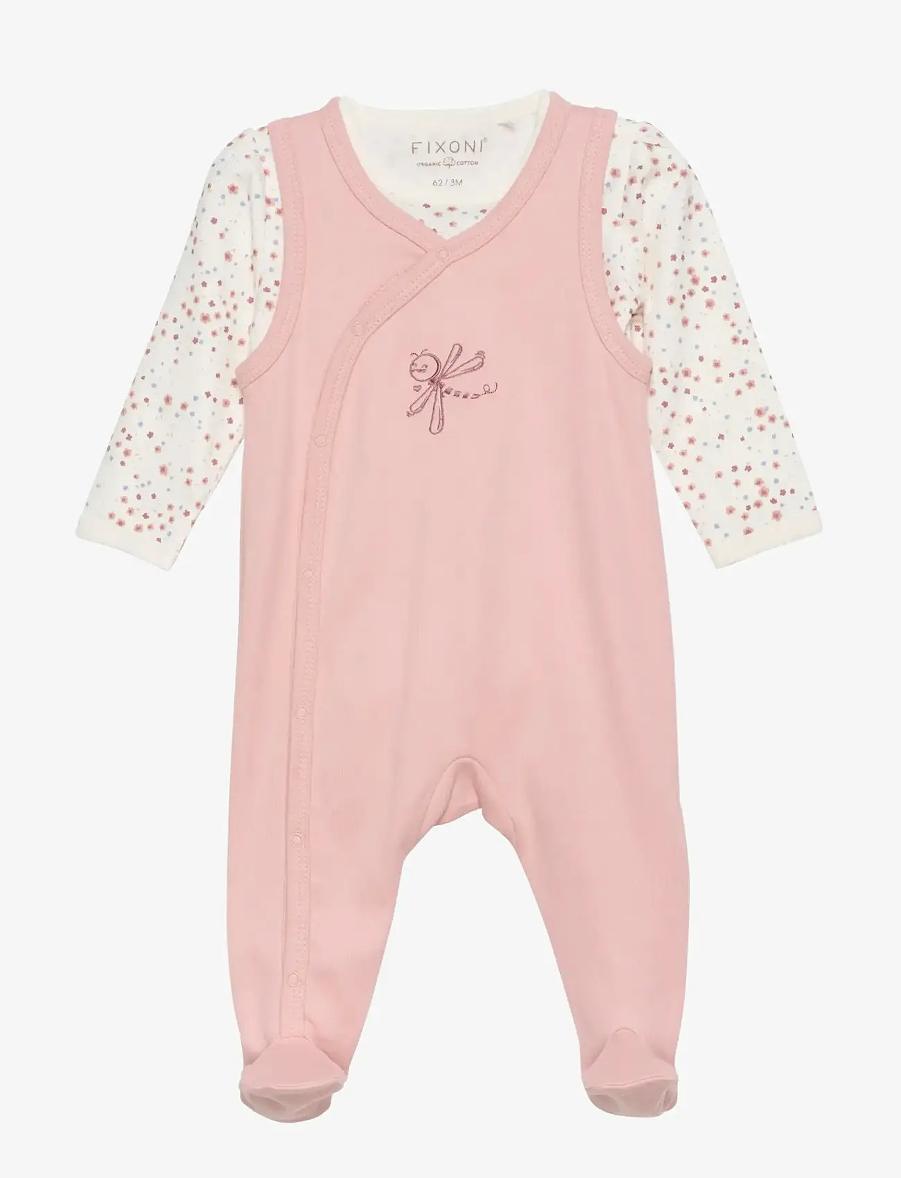 Fixoni - Body LS w.Romper - setit, joissa body - misty rose - 0