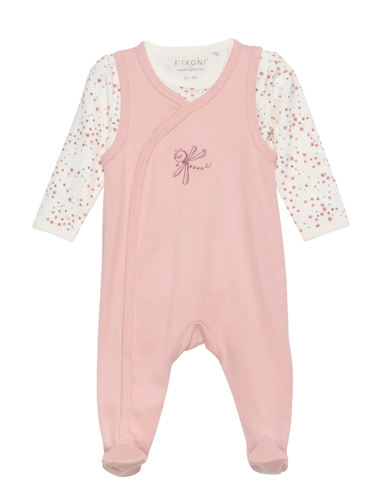 Fixoni Body LS w.Romper - Setit - MISTY ROSE / multi