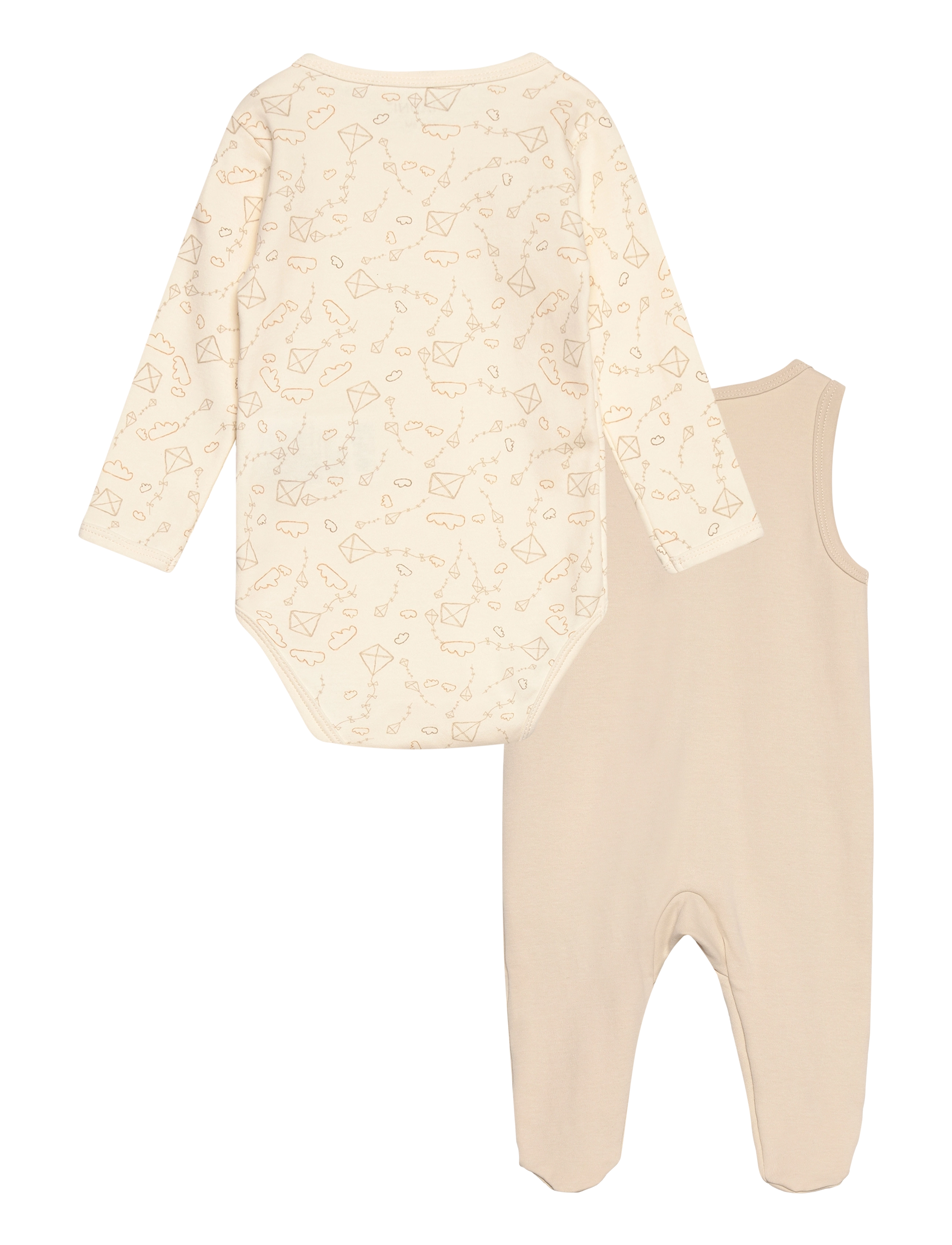Fixoni - Body LS w.Romper - set med body - oatmeal - 1