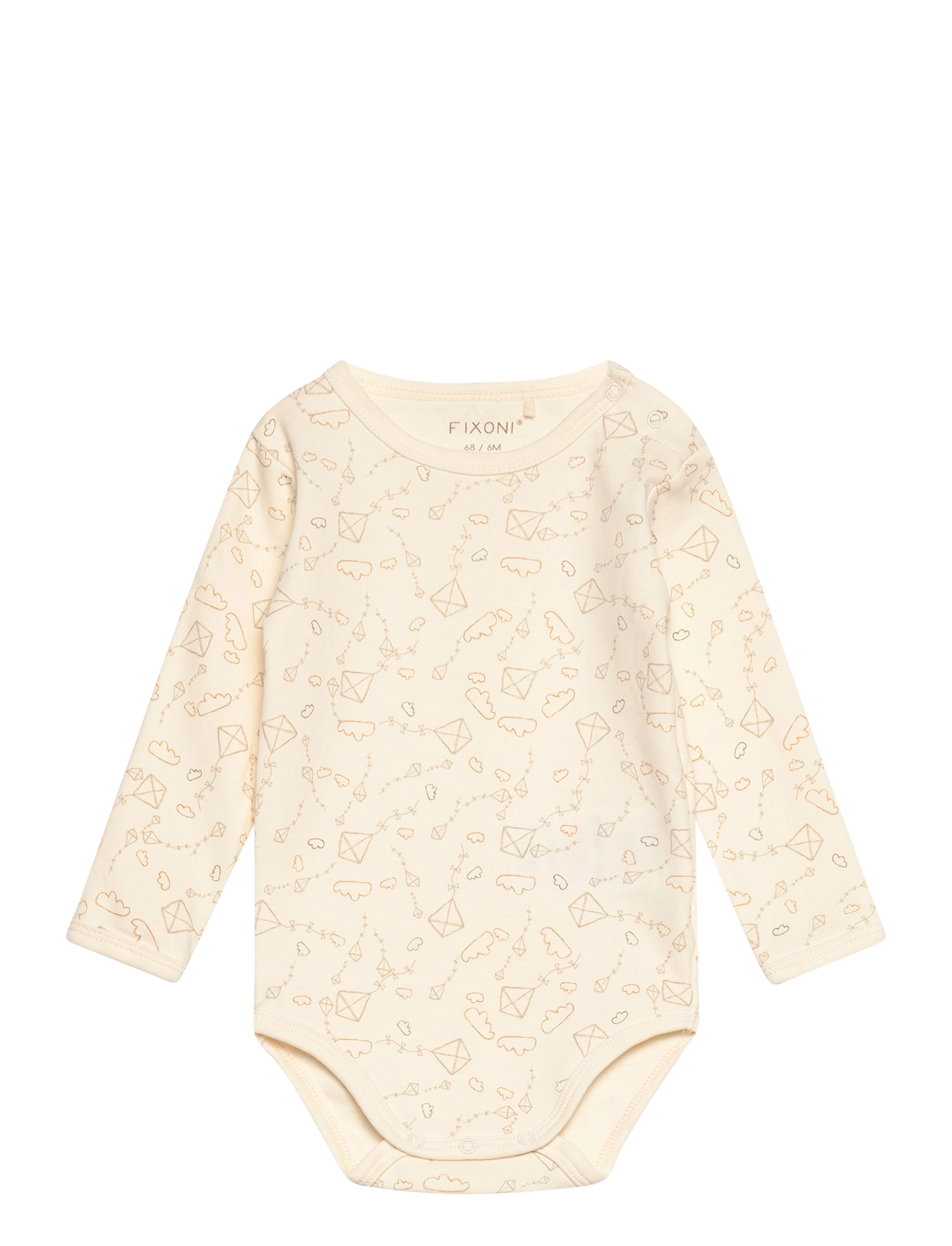 Fixoni - Body LS w.Romper - set med body - oatmeal - 2