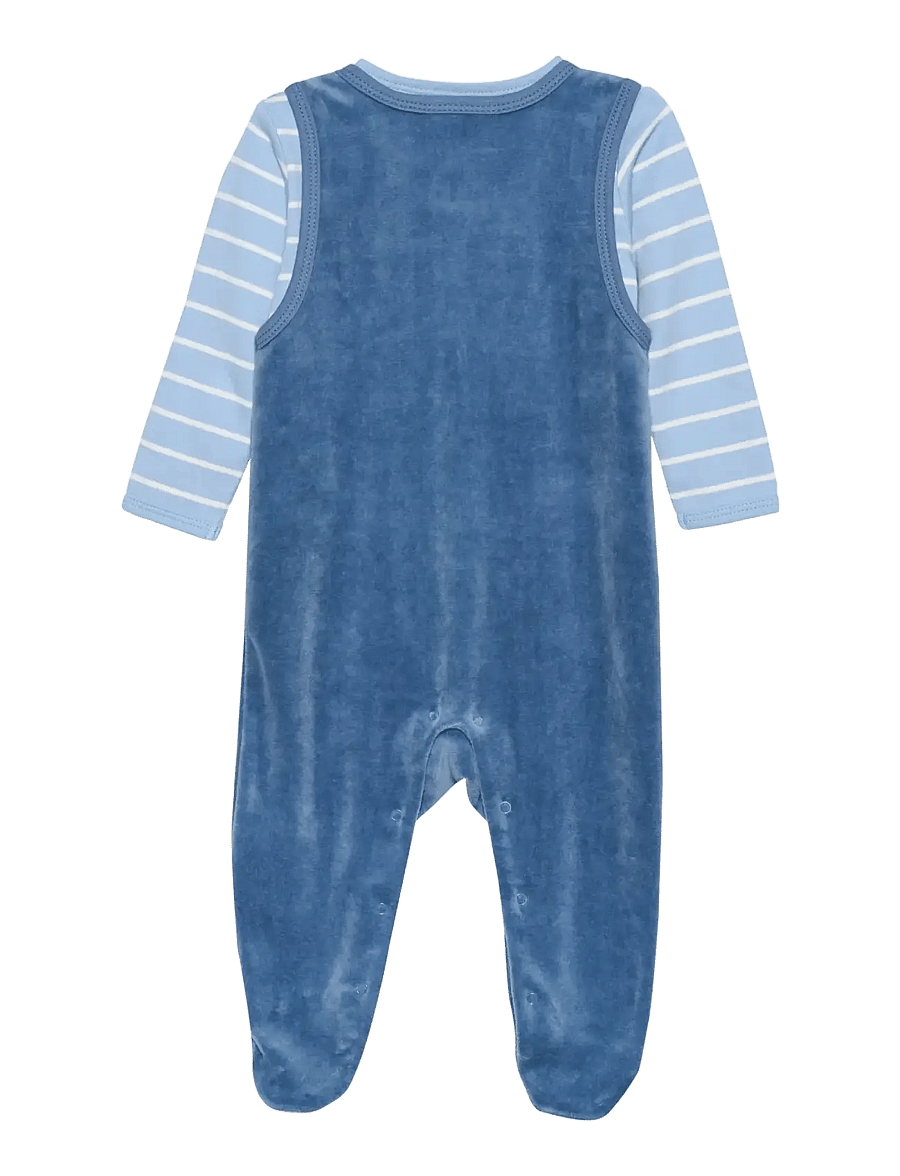 Fixoni - Body LS w.Velour Romper - sæt med body - blue fushion - 1