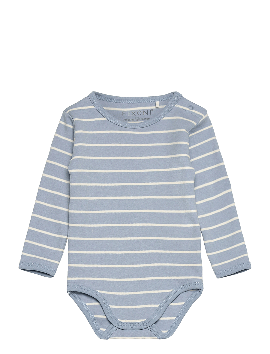 Fixoni - Body LS w.Velour Romper - sæt med body - blue fushion - 2
