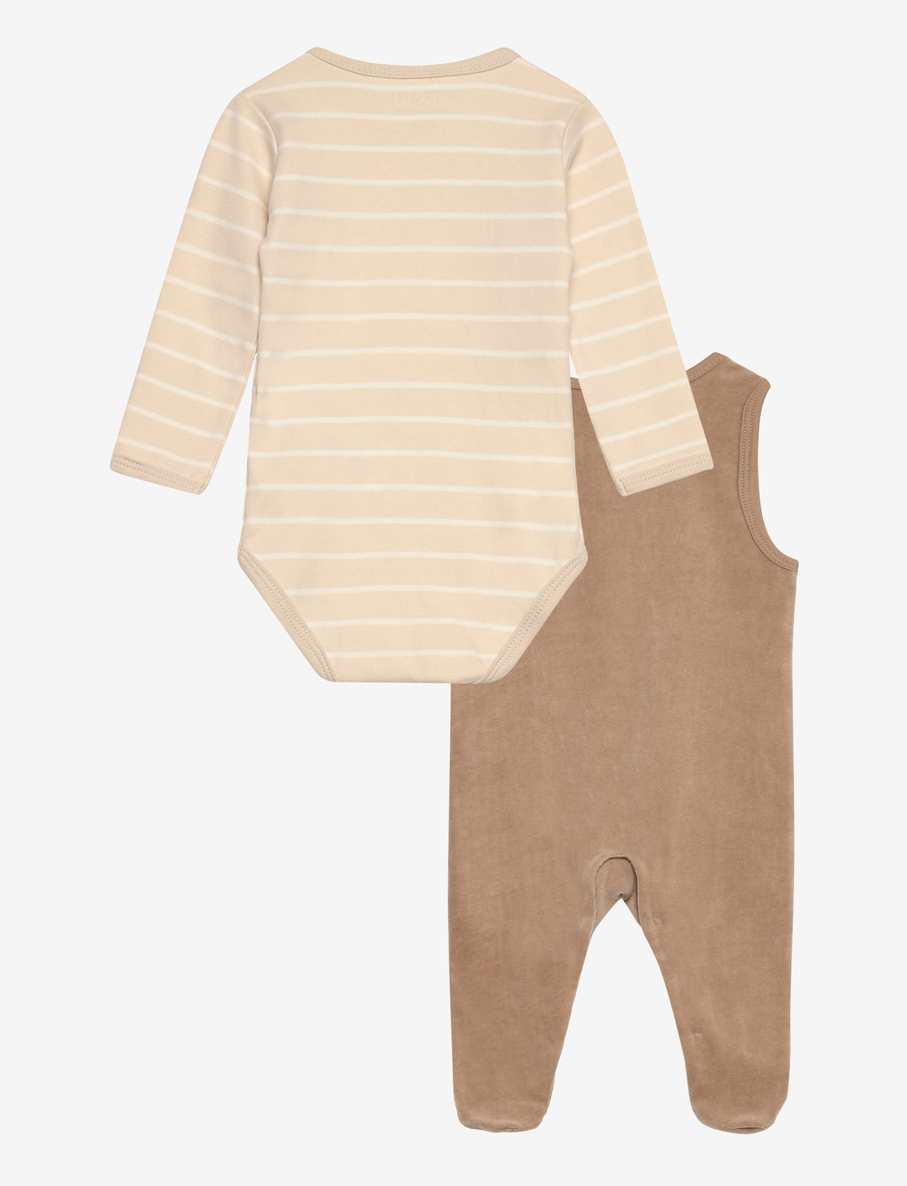 Fixoni - Body LS w.Velour Romper - bodiga komplektid - dune - 1