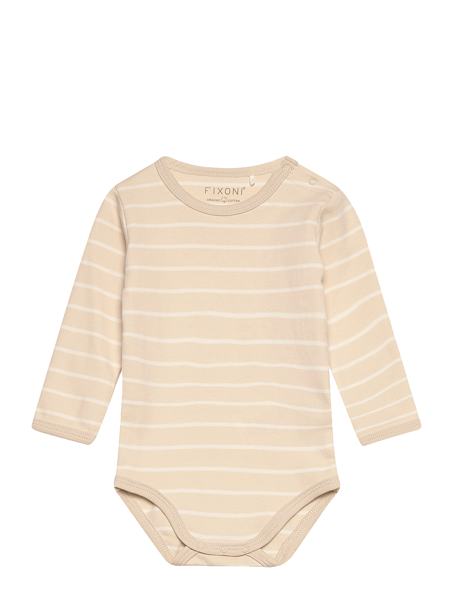 Fixoni - Body LS w.Velour Romper - sett með samfellu - dune - 2