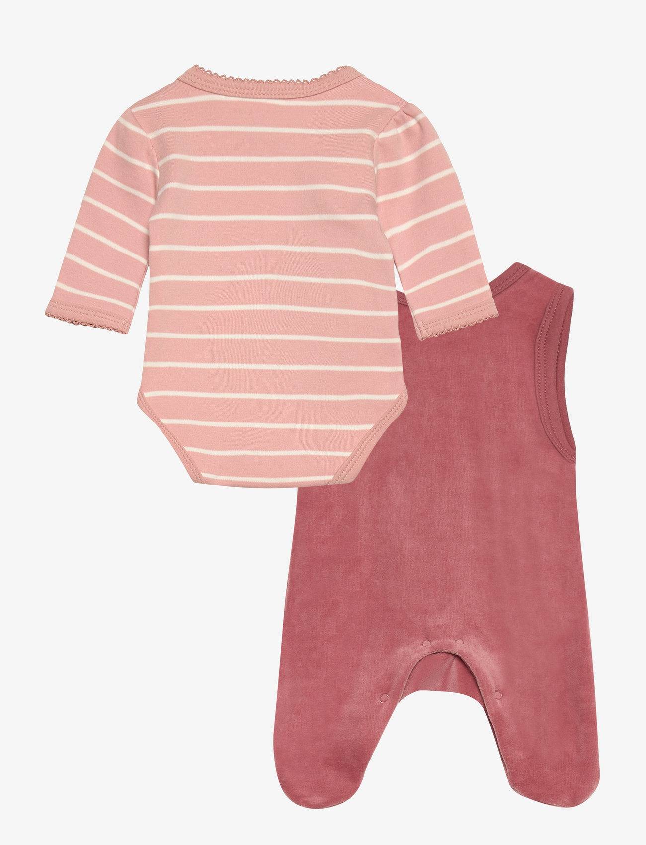 Fixoni - Body LS w.Velour Romper - sæt med body - withered rose - 1