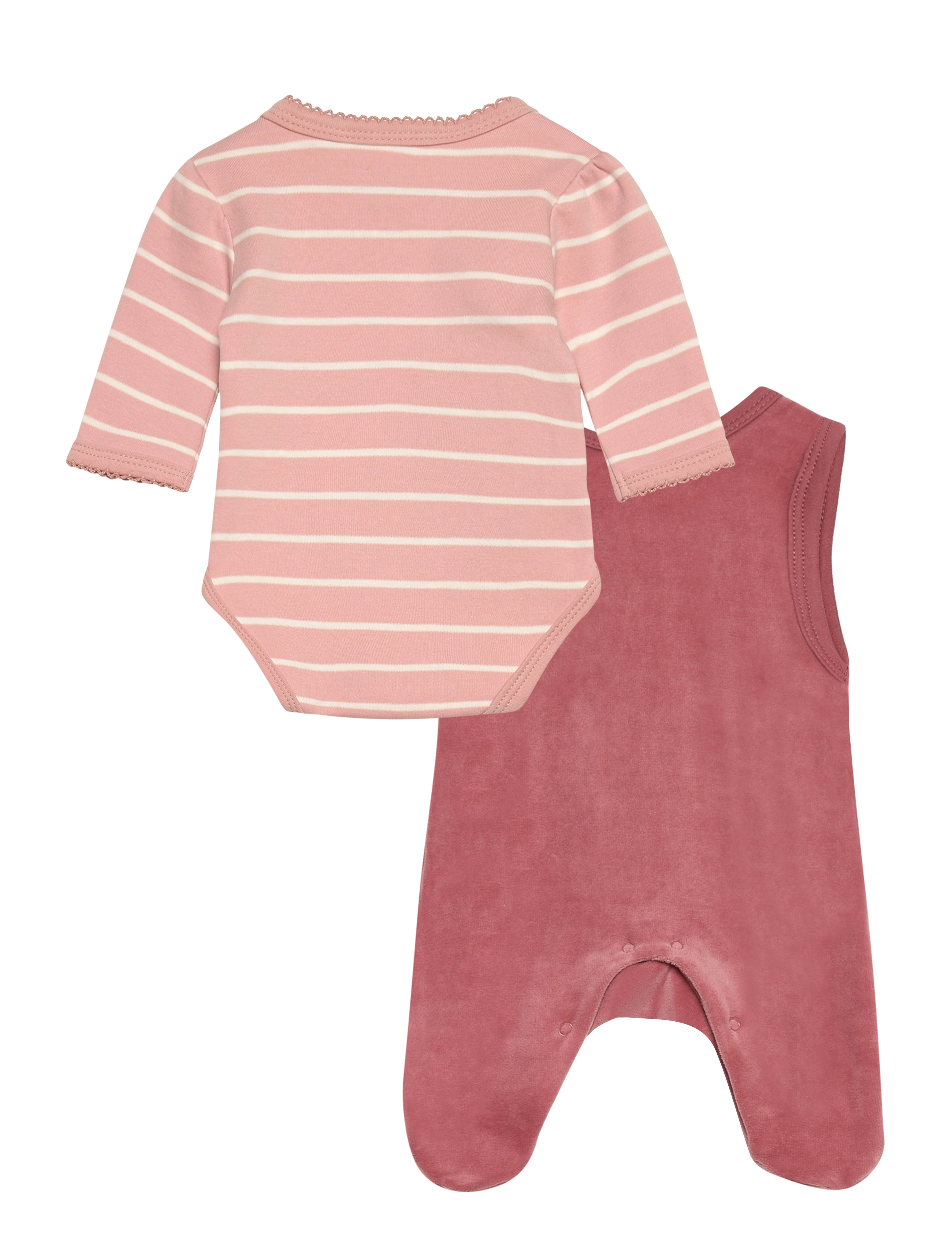 Fixoni - Body LS w.Velour Romper - sæt med body - withered rose - 1