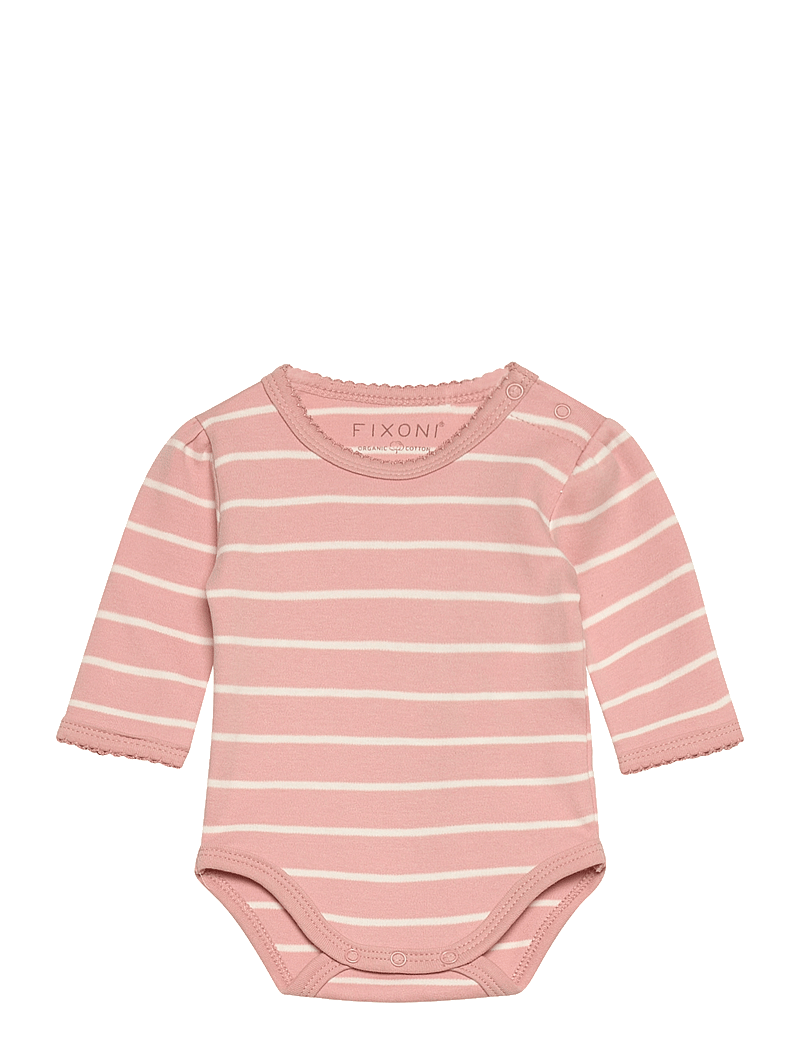 Fixoni - Body LS w.Velour Romper - sæt med body - withered rose - 2