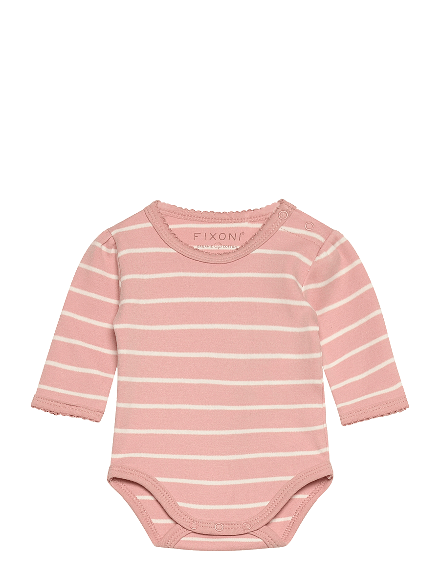 Fixoni - Body LS w.Velour Romper - sæt med body - withered rose - 2