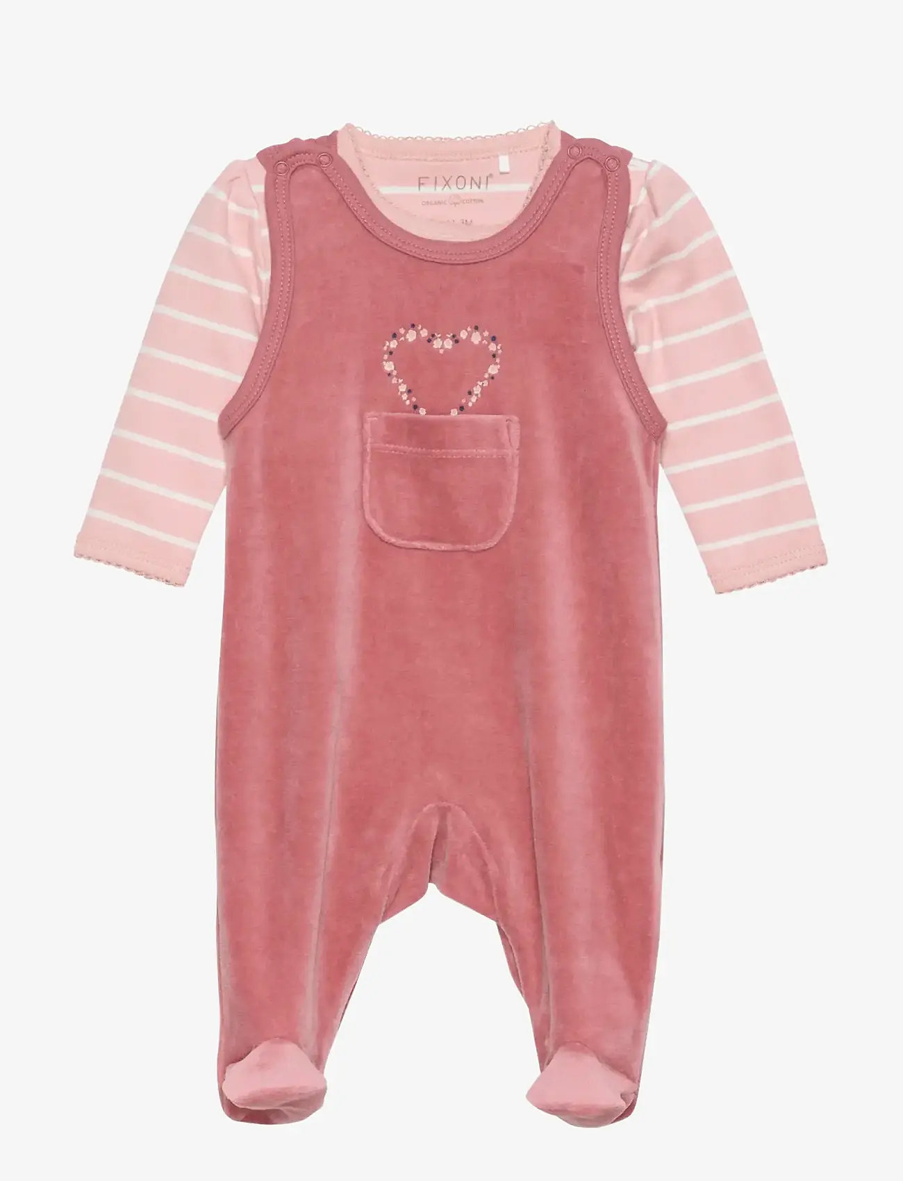 Fixoni - Body LS w.Velour Romper - sets mit body - withered rose - 4
