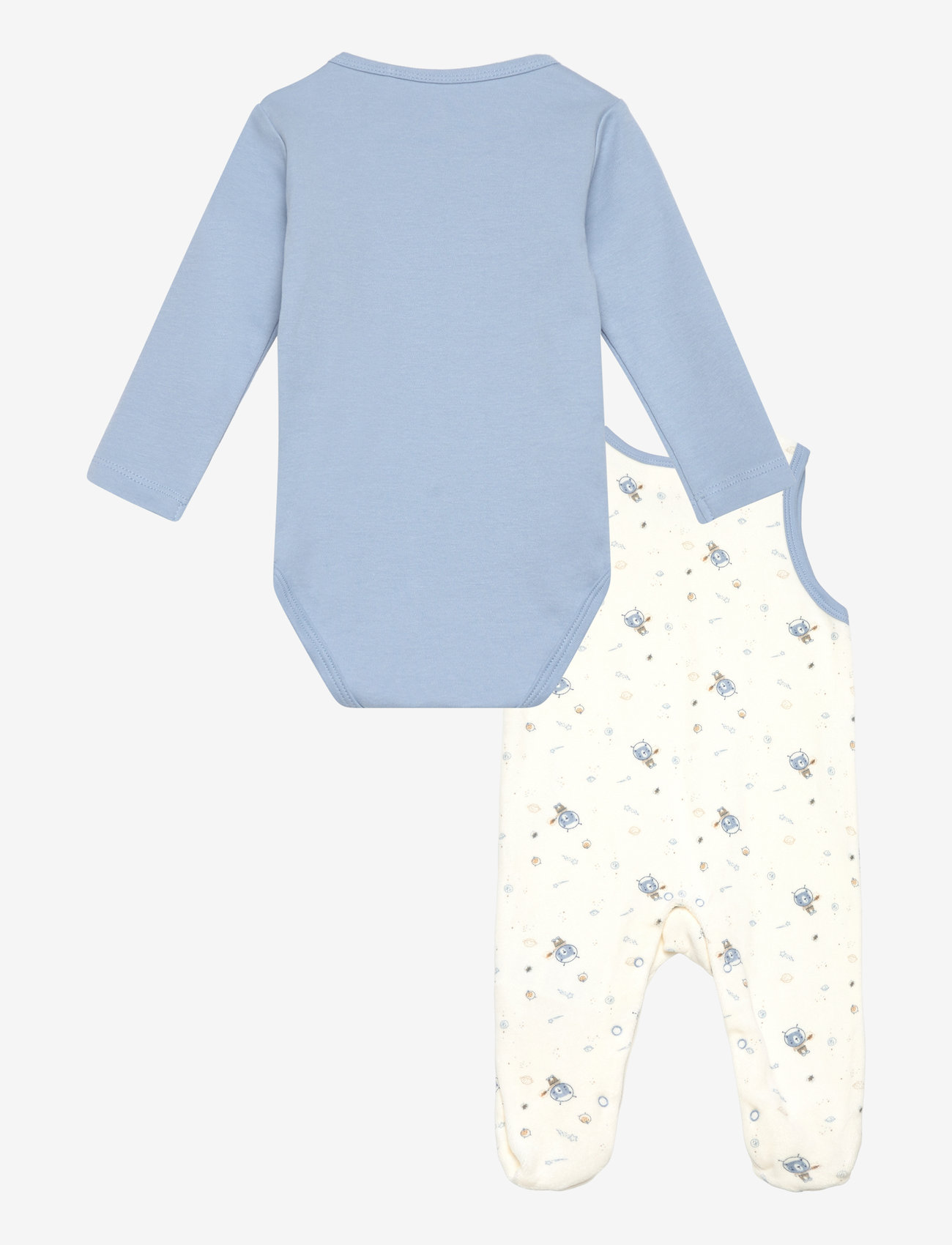 Fixoni - Body LS w.Velour Romper - sets with body - ashley blue - 1