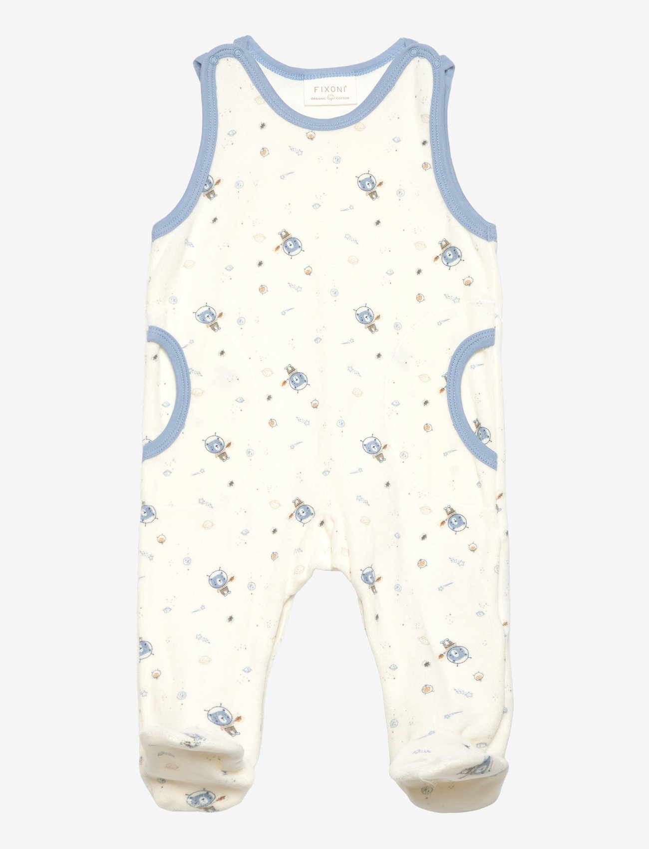 Fixoni - Body LS w.Velour Romper - sets with body - ashley blue - 2