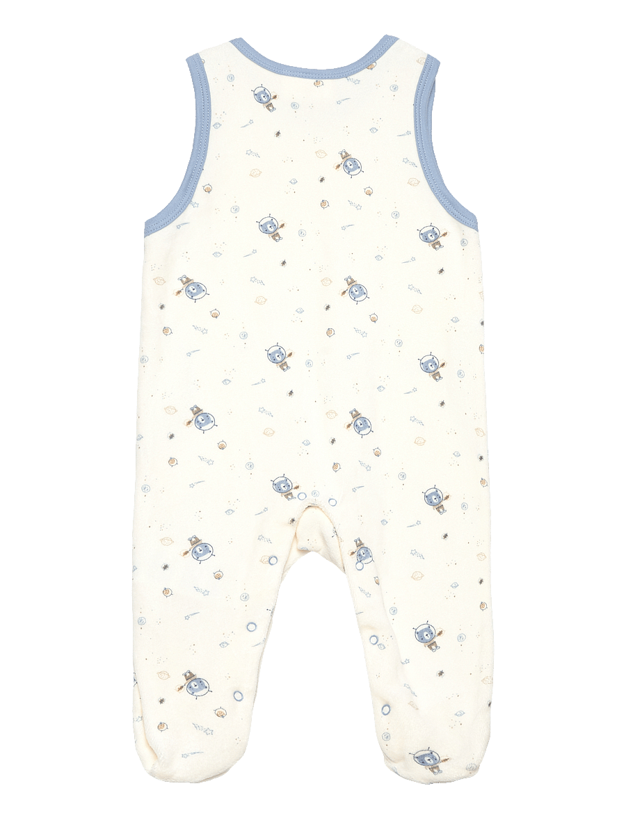 Fixoni - Body LS w.Velour Romper - set med body - ashley blue - 3