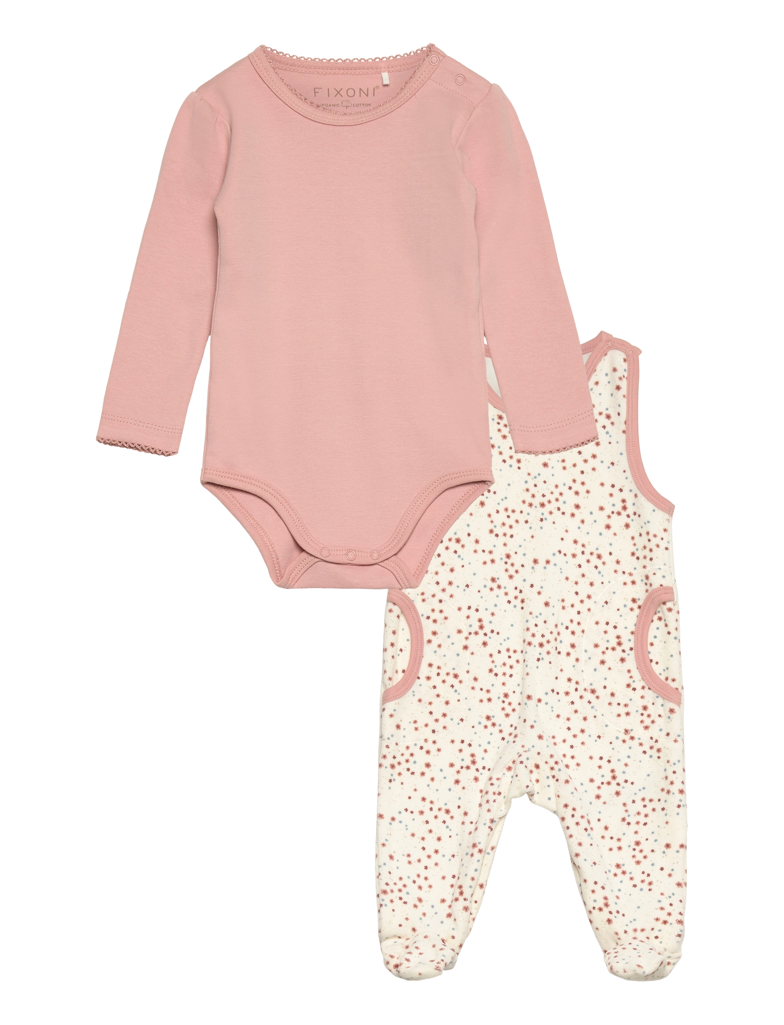 Fixoni Body Ls W.velour Romper, 62, Pink, Sæt > Sæt Med Krop, Børn