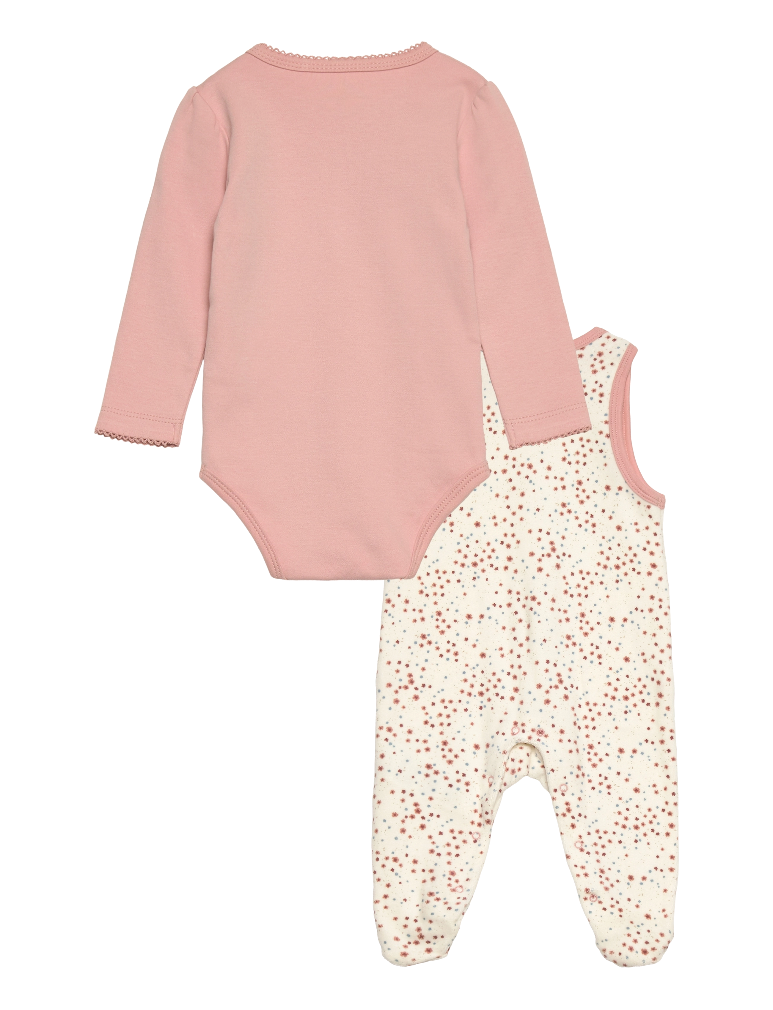Fixoni - Body LS w.Velour Romper - komplektai su bodžiu - misty rose - 1