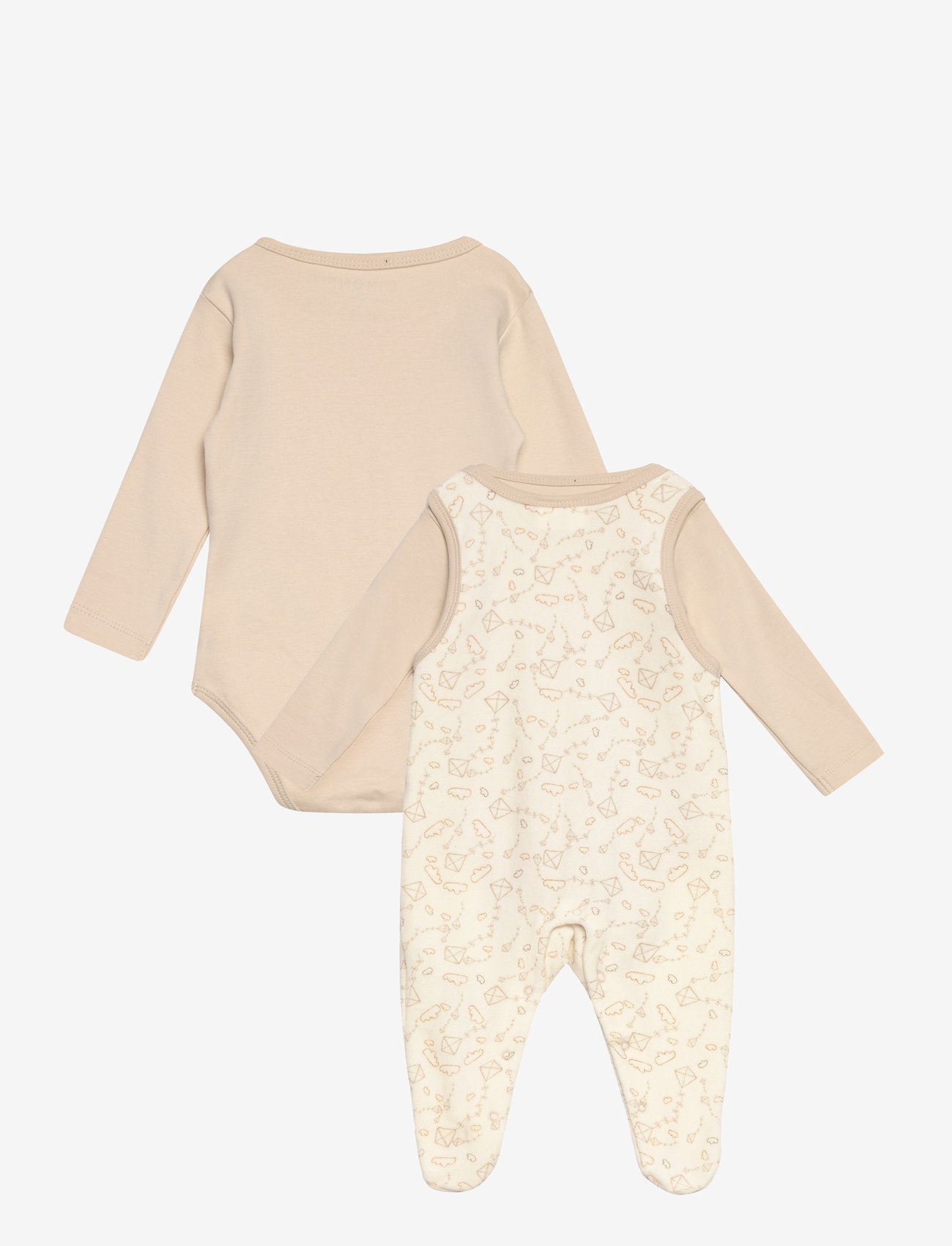 Fixoni - Body LS w.Velour Romper - sets with body - oatmeal - 1