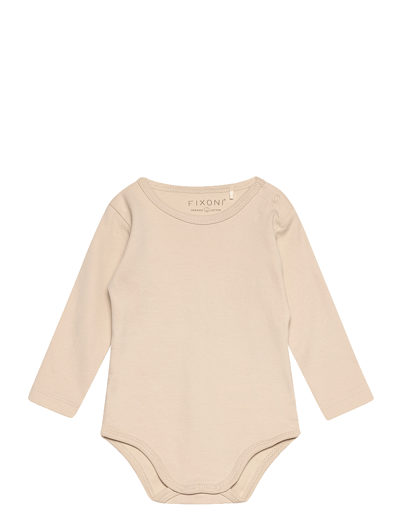 Fixoni - Body LS w.Velour Romper - sets with body - oatmeal - 2