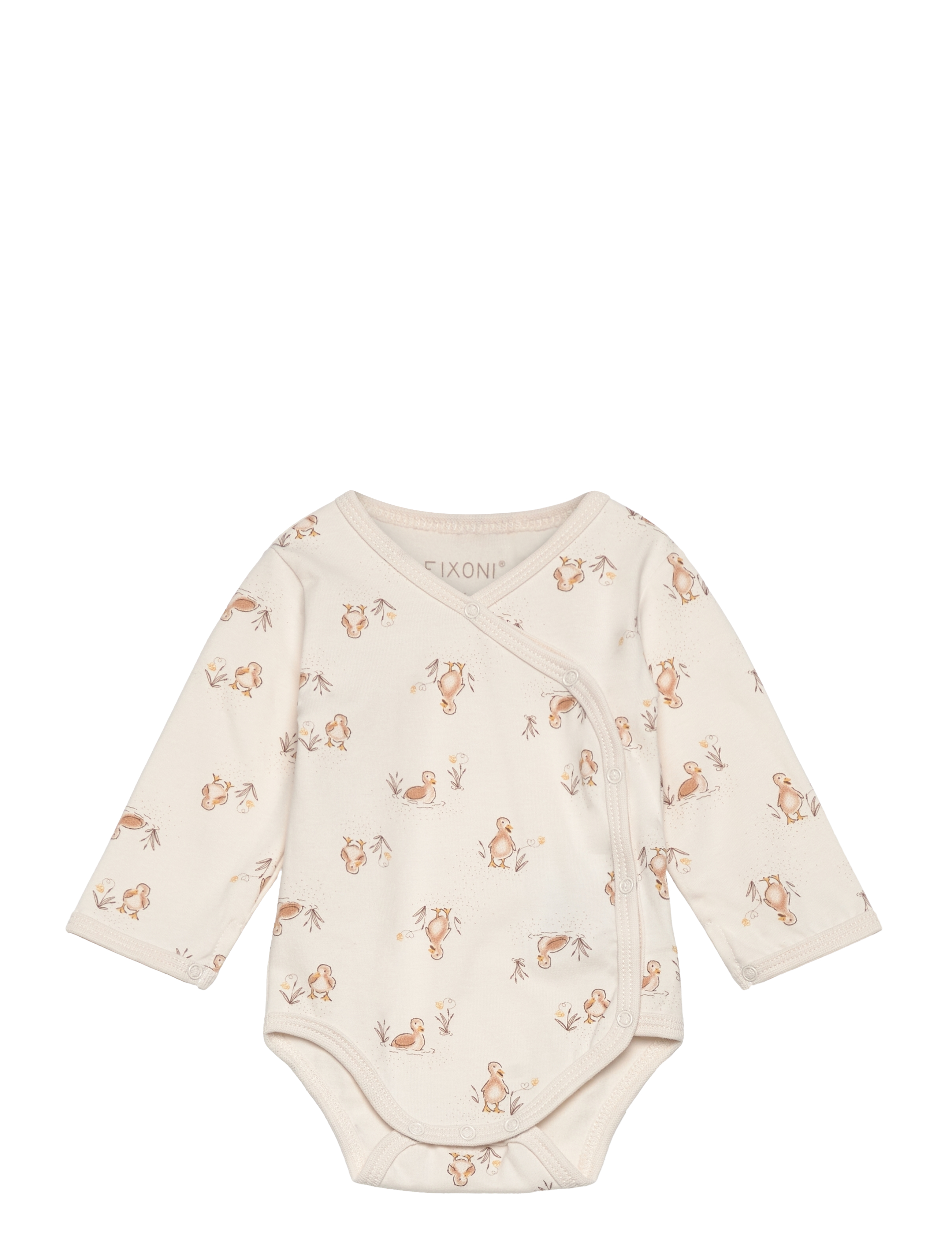Fixoni Wrap Body Ls Aop, 50, Bodys, Beige - Long-sleeved, Kinder
