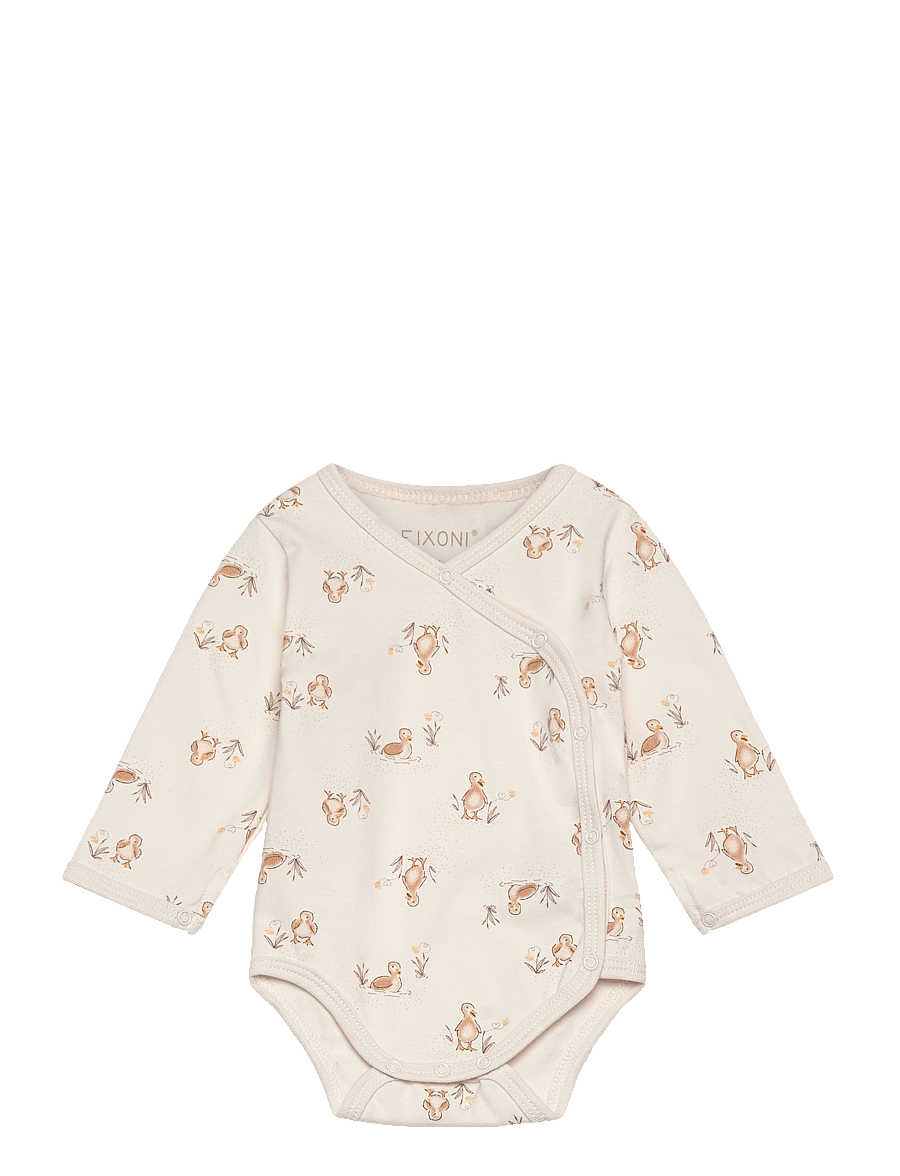 Fixoni - Wrap Body LS AOP - långärmade bodies - doe - 0