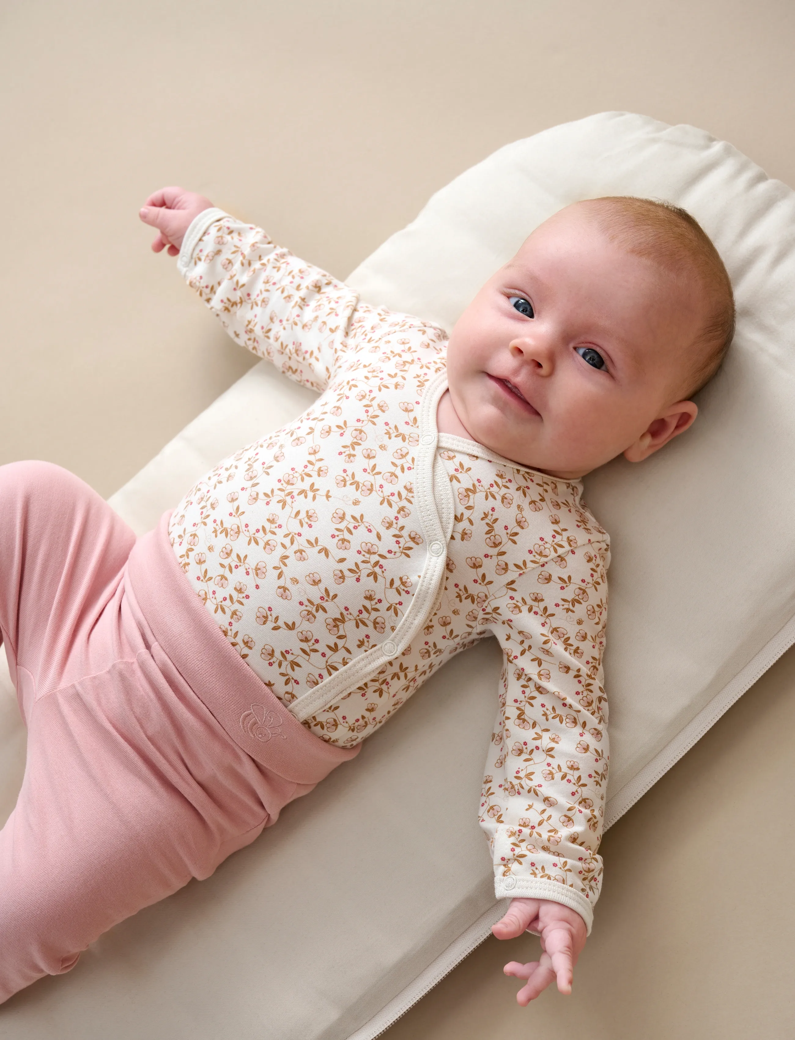 Fixoni Wrap Body Ls Aop, 56, Bodys, Rosa - Long-sleeved, Kinder