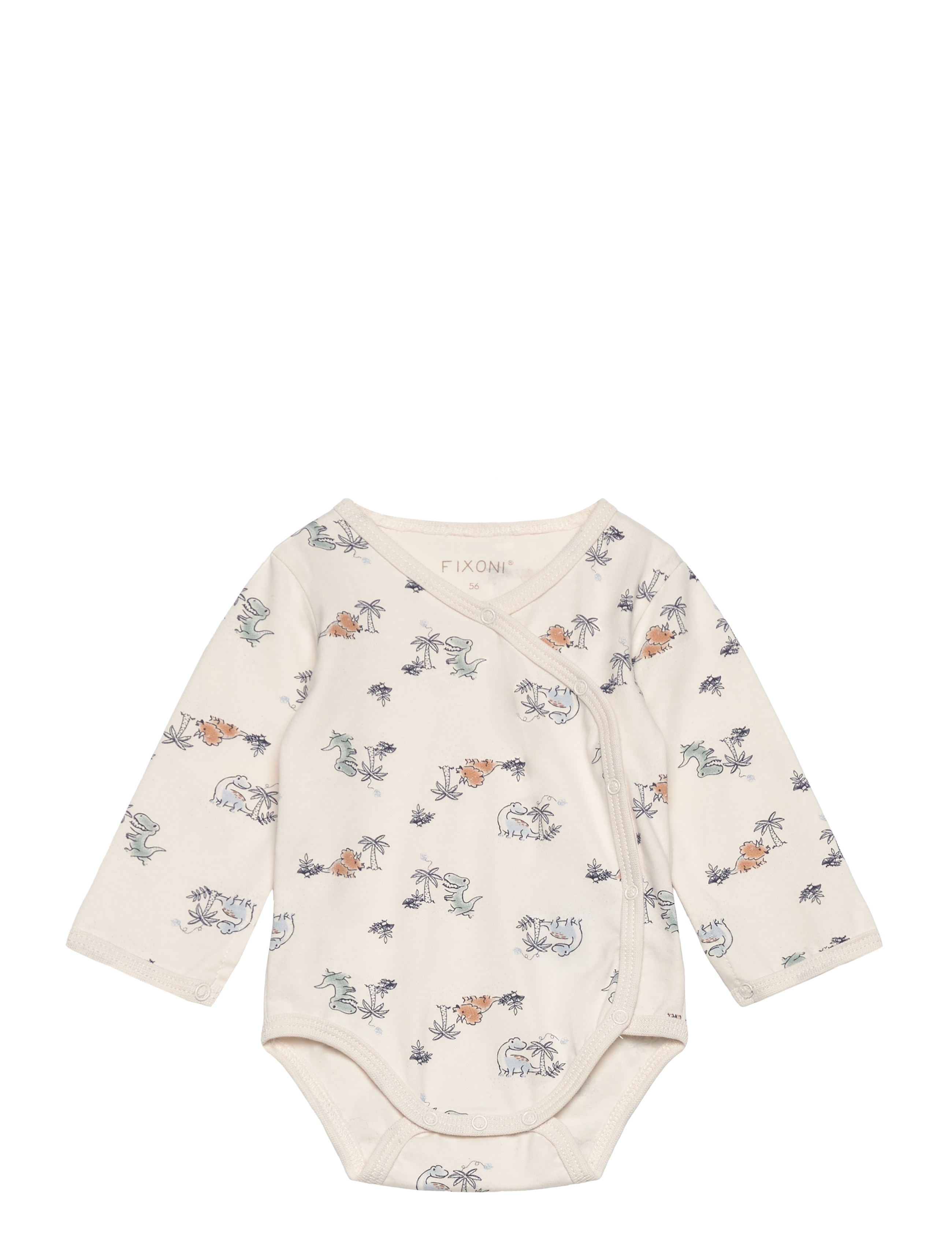 Fixoni Wrap Body Ls Aop, 50, Bodys, Beige - Long-sleeved, Kinder
