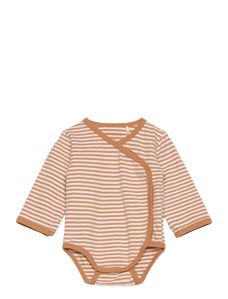 Fixoni - Wrap Body LS Y/D Stripe - long-sleeved bodies - doe - 0