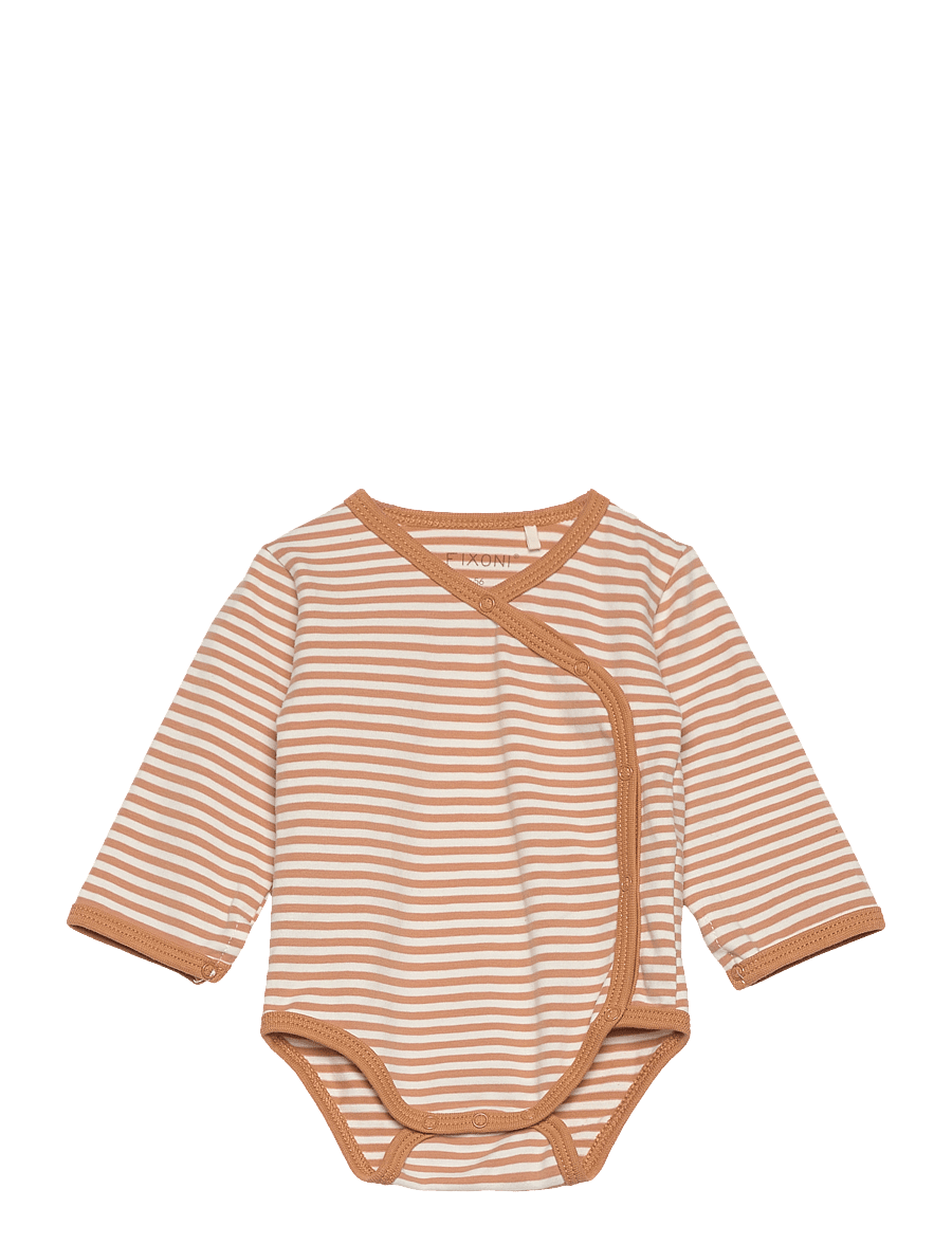 Fixoni - Wrap Body LS Y/D Stripe - pikkade varrukatega bodid - doe - 0