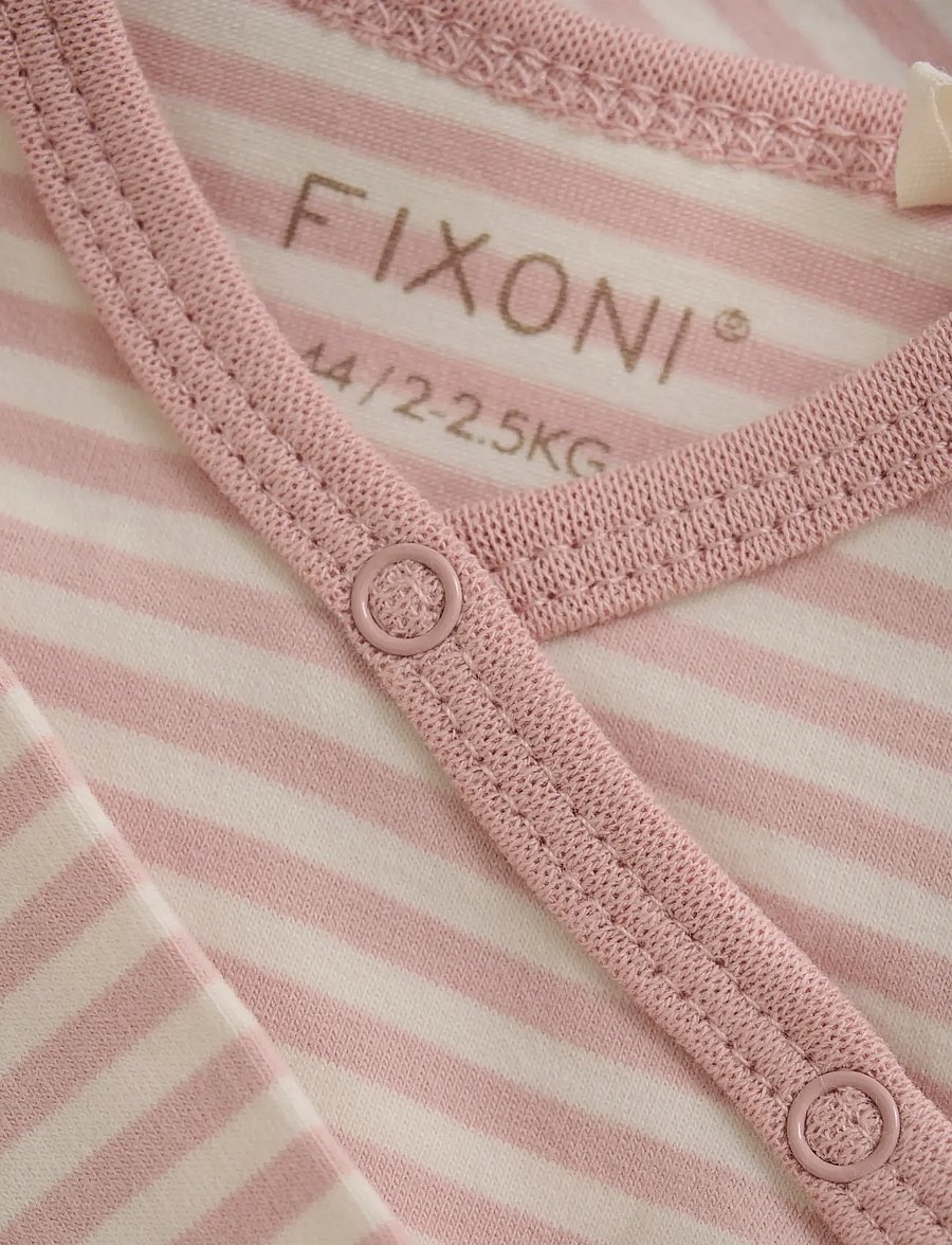 Fixoni - Wrap Body LS Y/D Stripe - pikkade varrukatega bodid - pale mauve - 2