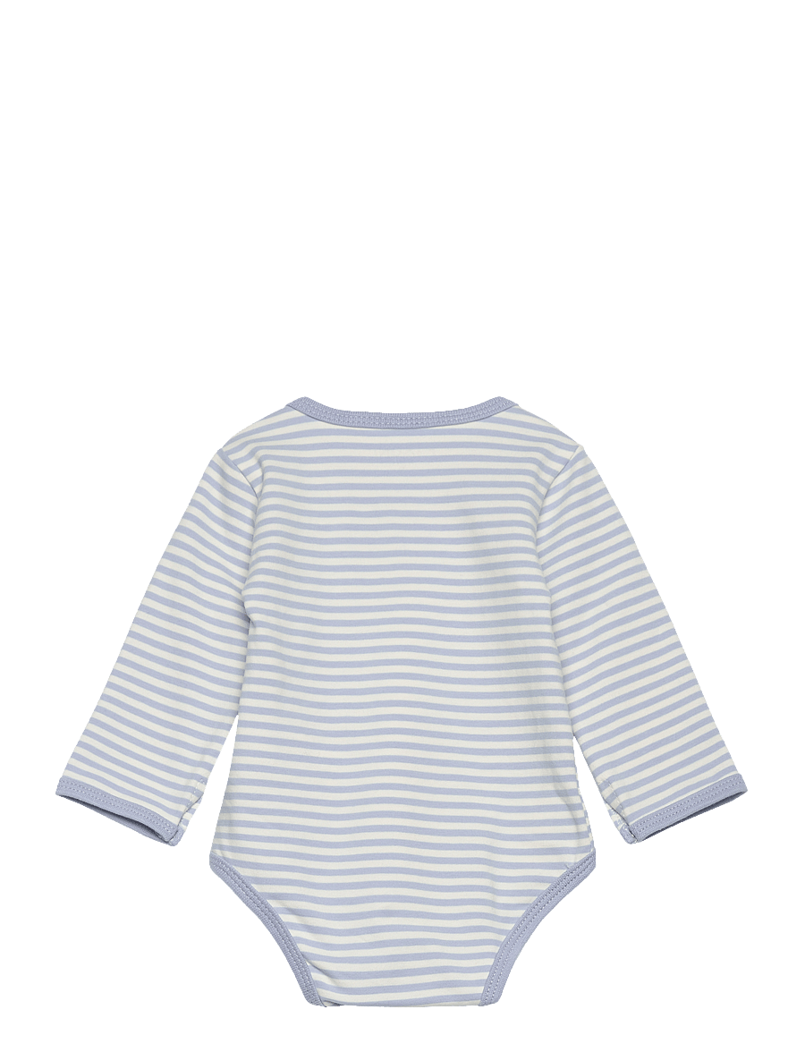 Fixoni - Wrap Body LS Y/D Stripe - långärmade bodies - zen blue - 1