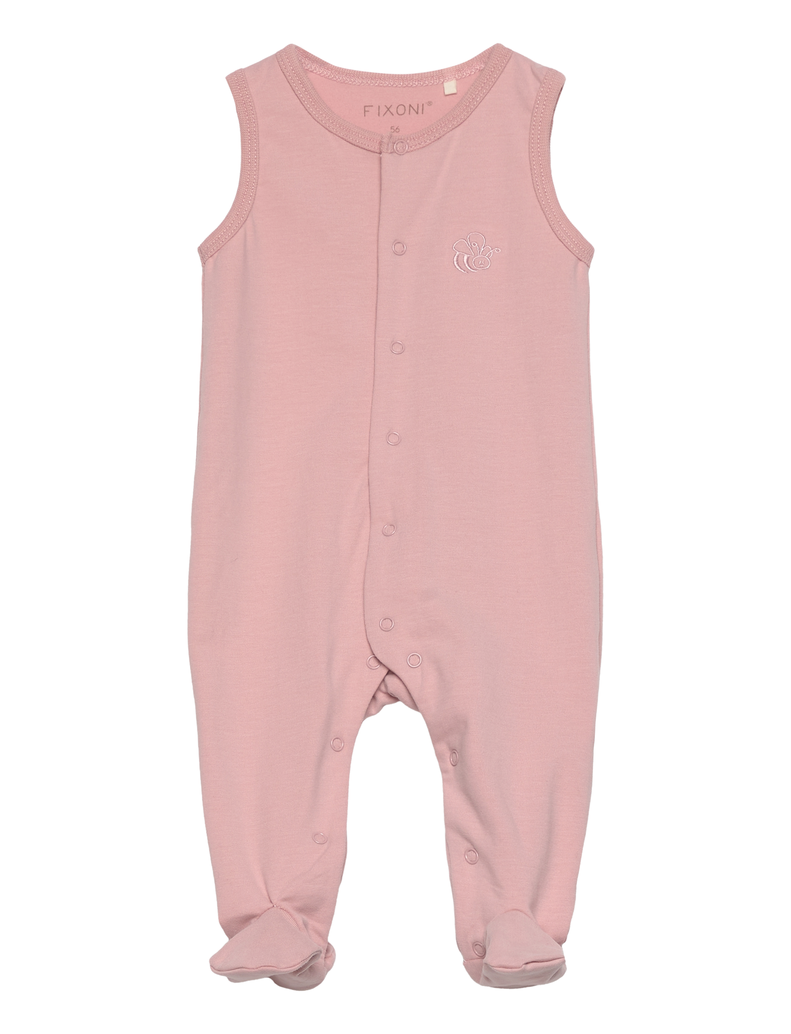 Fixoni Romper W.feet Solid, 44, Bodys, Rosa - Sleeveless Kinder