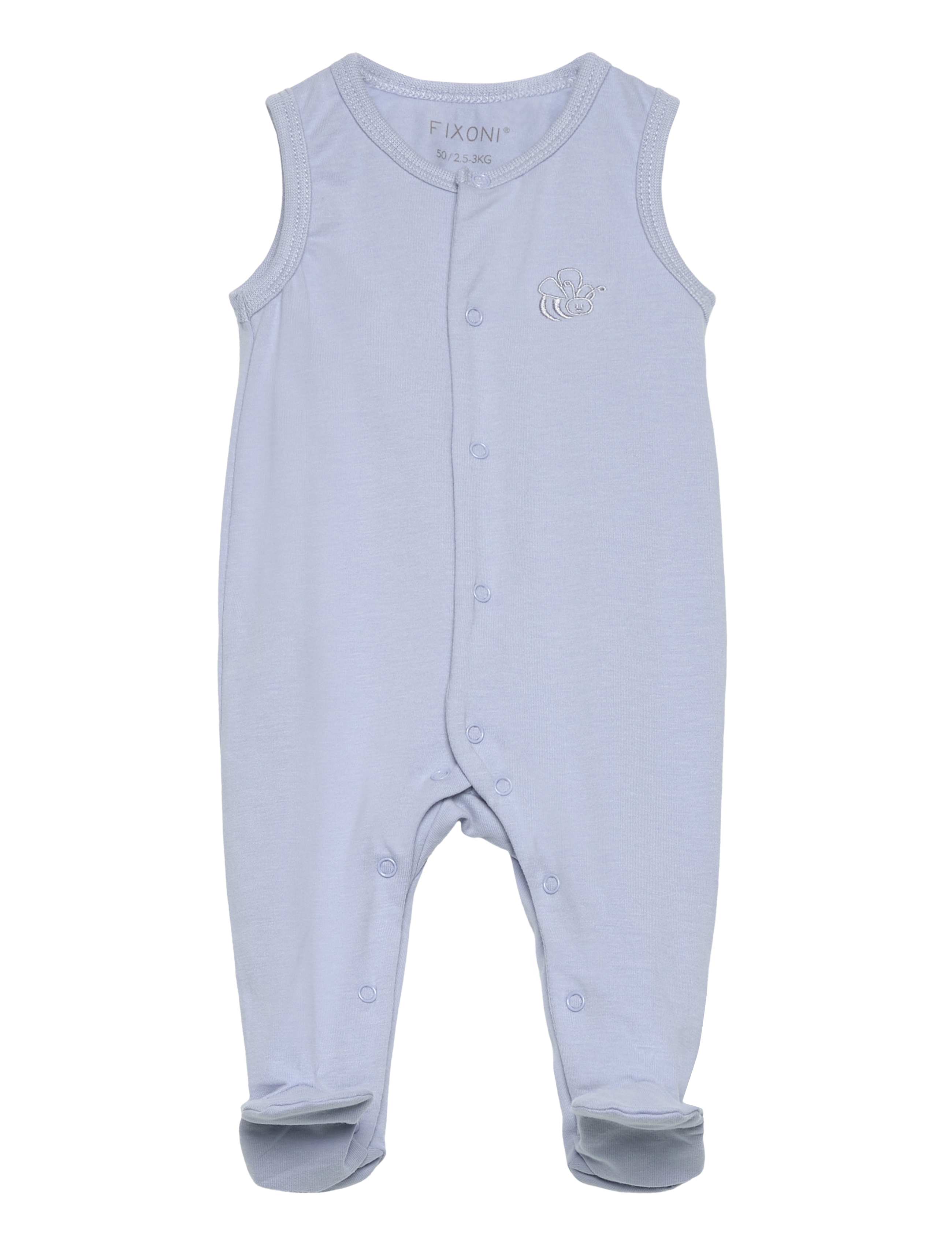 Fixoni Romper W.feet Solid, 56, Bodys, Blau - Sleeveless Kinder