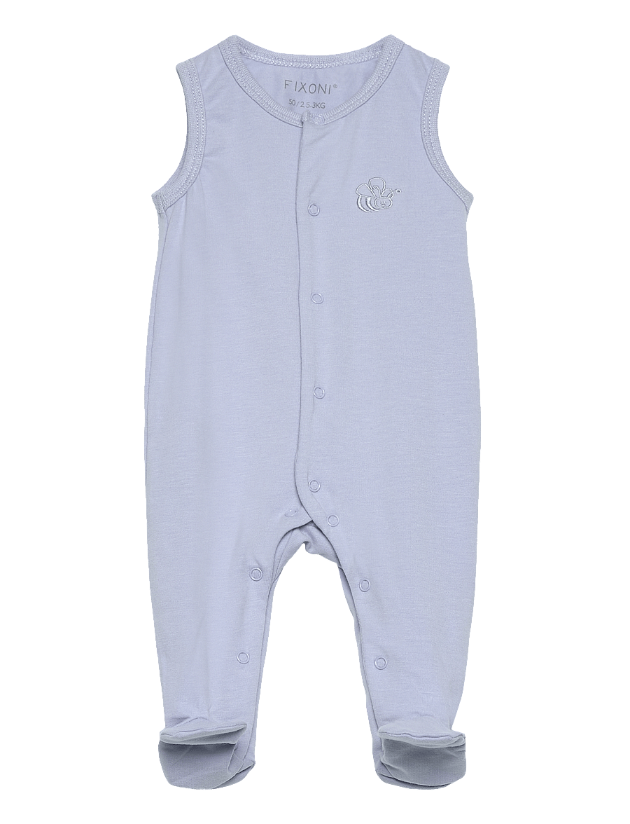 Fixoni - Romper w.feet - SOLID - sleeveless bodies - zen blue - 0
