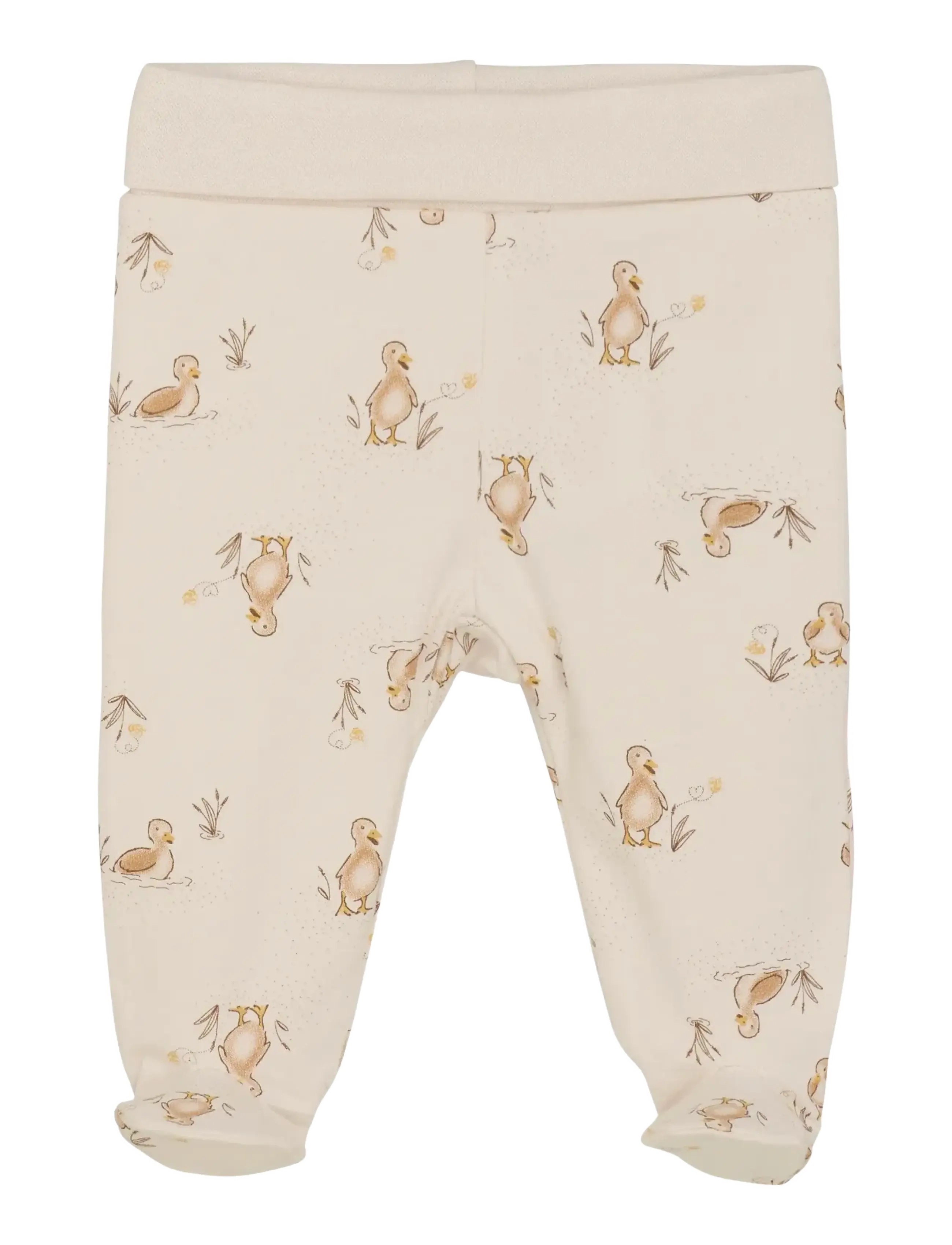 Fixoni Pants W. Feet Aop, 44, Unterteile, Beige - Leggings, Kinder